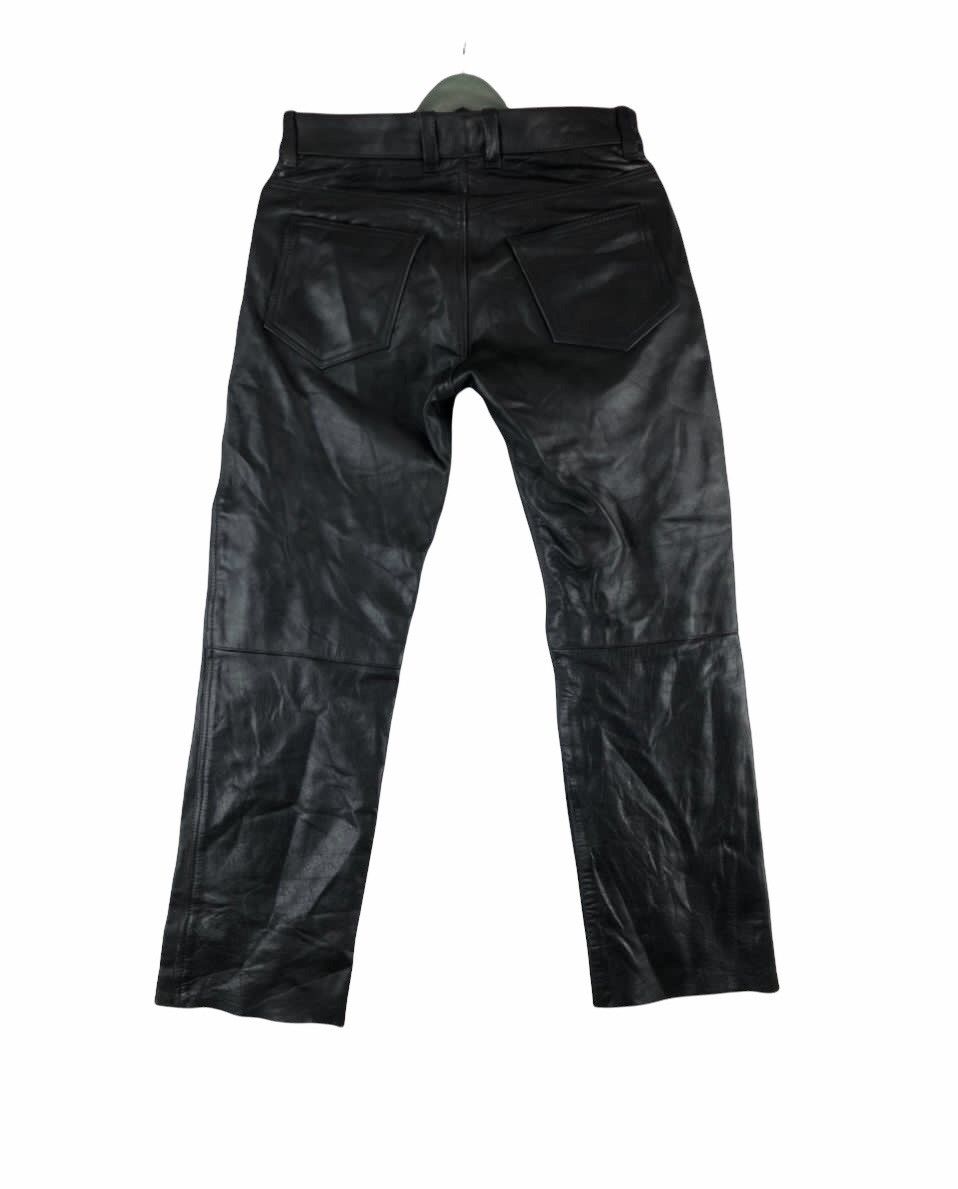 Genuine Leather × Japanese Brand Vtg 90s STRAIGHT leather pant bikers rockers rockabilly Size US 32 / EU 48 - 3 Thumbnail