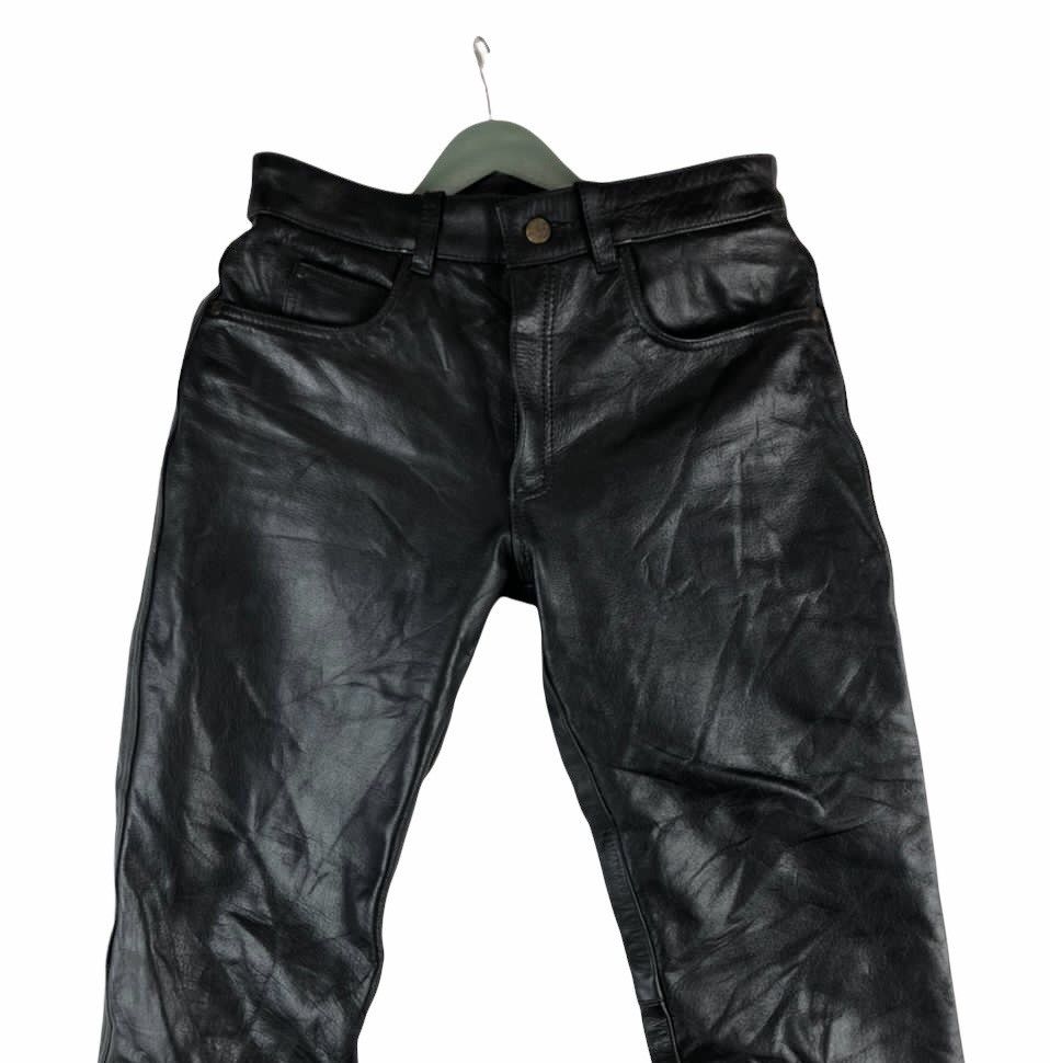 Genuine Leather × Japanese Brand Vtg 90s STRAIGHT leather pant bikers rockers rockabilly Size US 32 / EU 48 - 2 Thumbnail