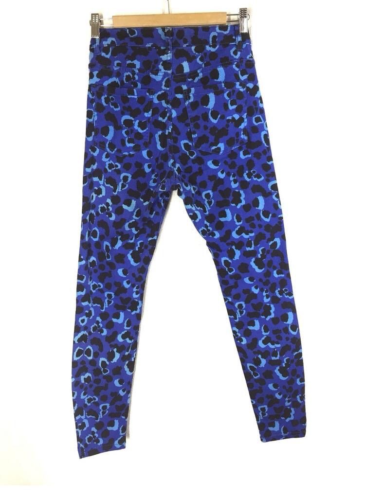 Japanese Brand Monki Blue Leopard Printed Skinny Pants Size US 28 / EU 44 - 8 Thumbnail