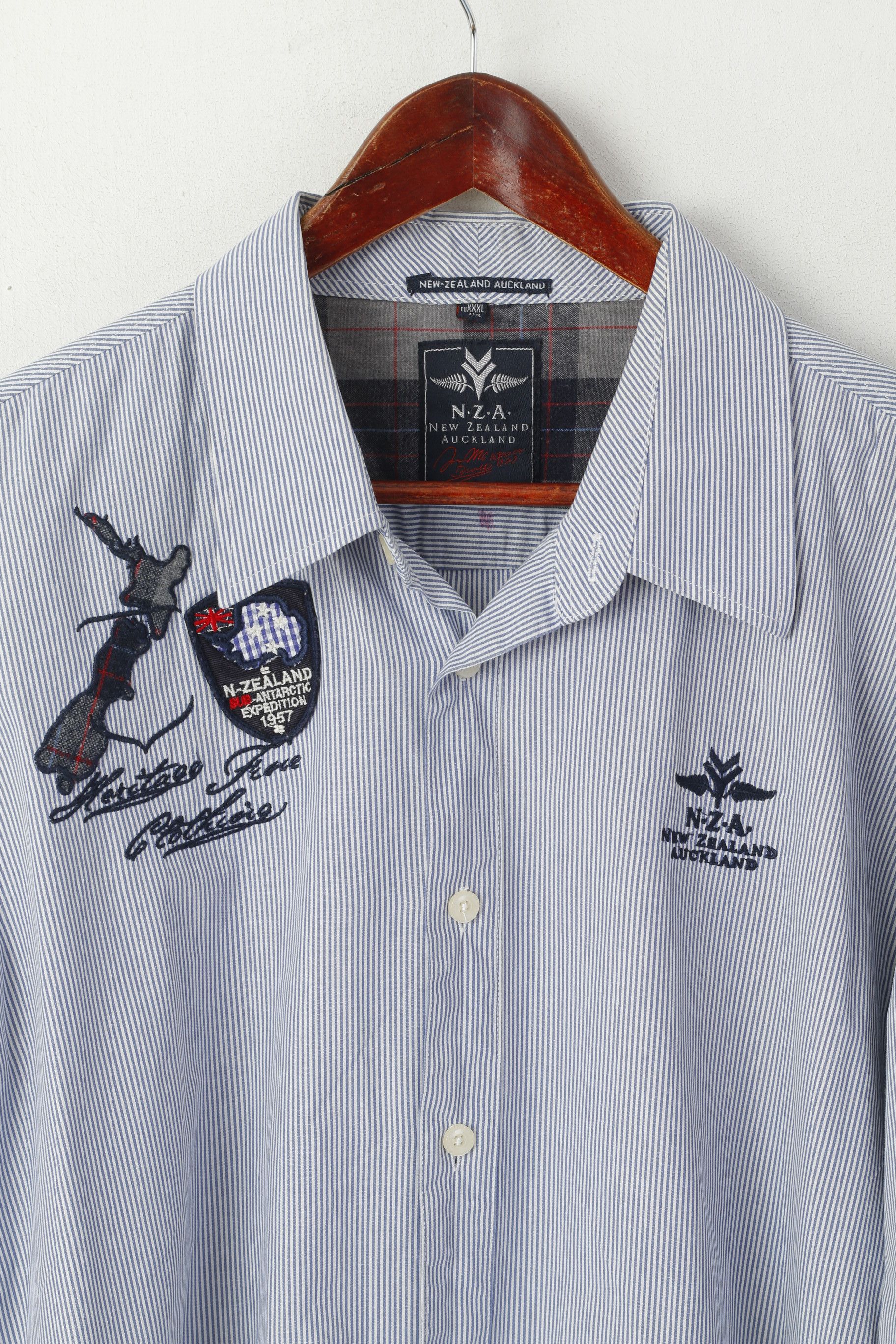New Zealand Outback New Zealand Auckland Men 4XL (2XL) Casual Shirt Blue 3758 Size US XXL / EU 58 / 5 - 2 Thumbnail