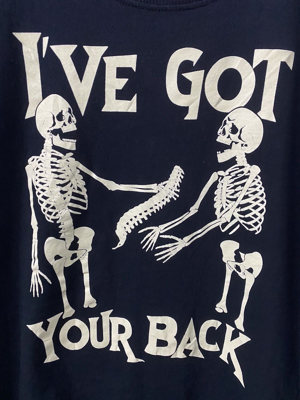 Vintage Vintage Sekeleton I've Got Your Back Glow in The Dark Tshirt Size US S / EU 44-46 / 1 - 4 Thumbnail