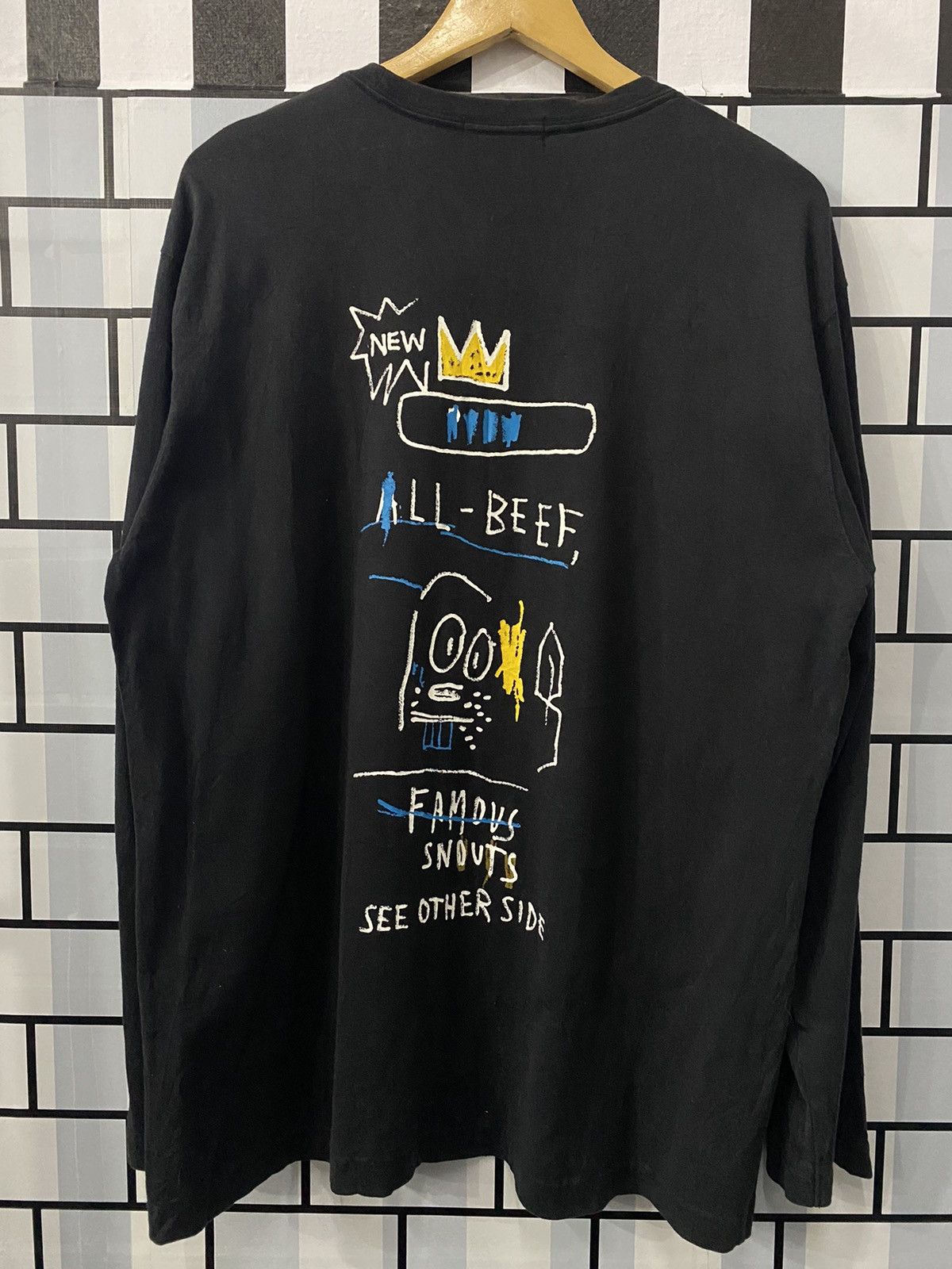 Jean-Michel Basquiat × Uniqlo JMB "All Beef Famous Snouts" collab uniqlo long sleeve Size US XL / EU 56 / 4 - 1 Thumbnail