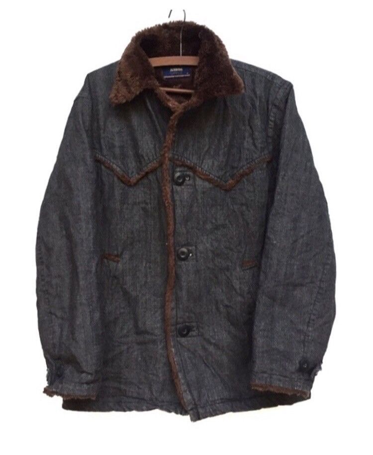 Japanese Brand 🔥Jeaning Garage Faux Fur Lining Denim Jacket Size US M / EU 48-50 / 2 - 1 Thumbnail