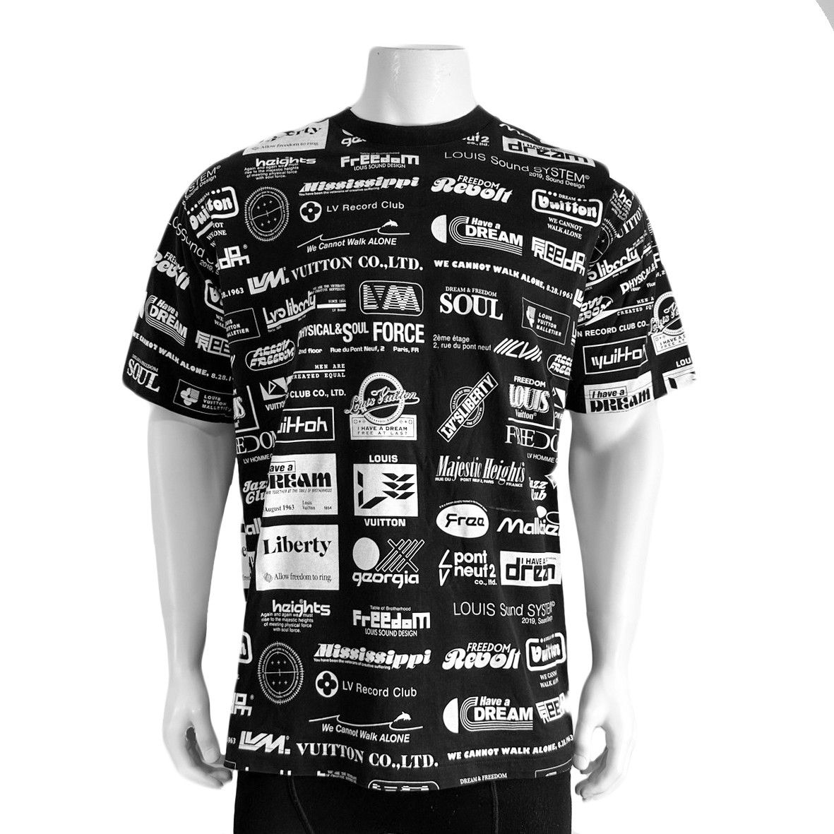Allover Logos Printed T-Shirt  Louis vuitton t shirt, Print t