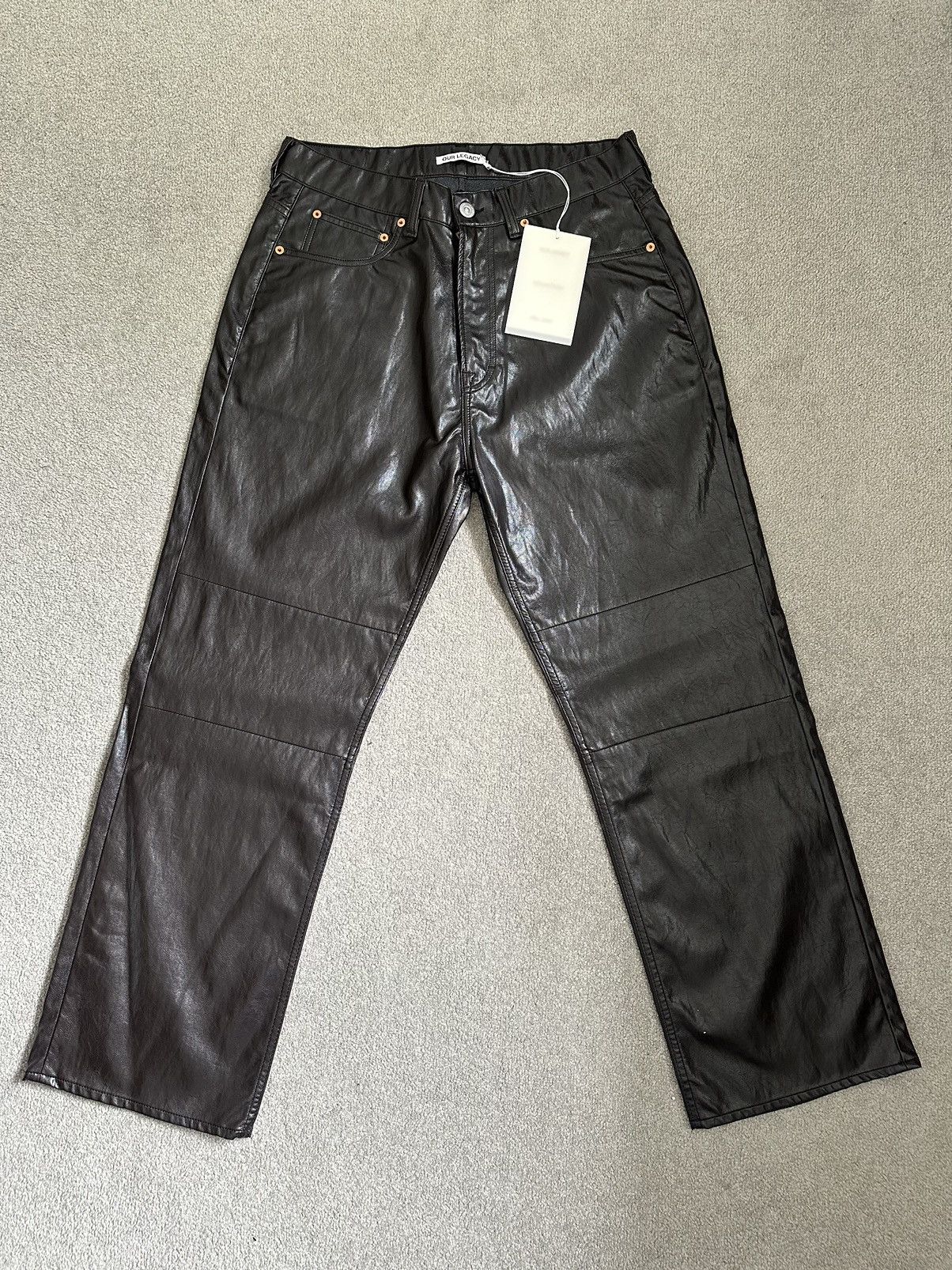 Our Legacy OL Fall 2021 Extended Third Cut (Black/Brown Faux Leather) Size US 32 / EU 48 - 1 Thumbnail