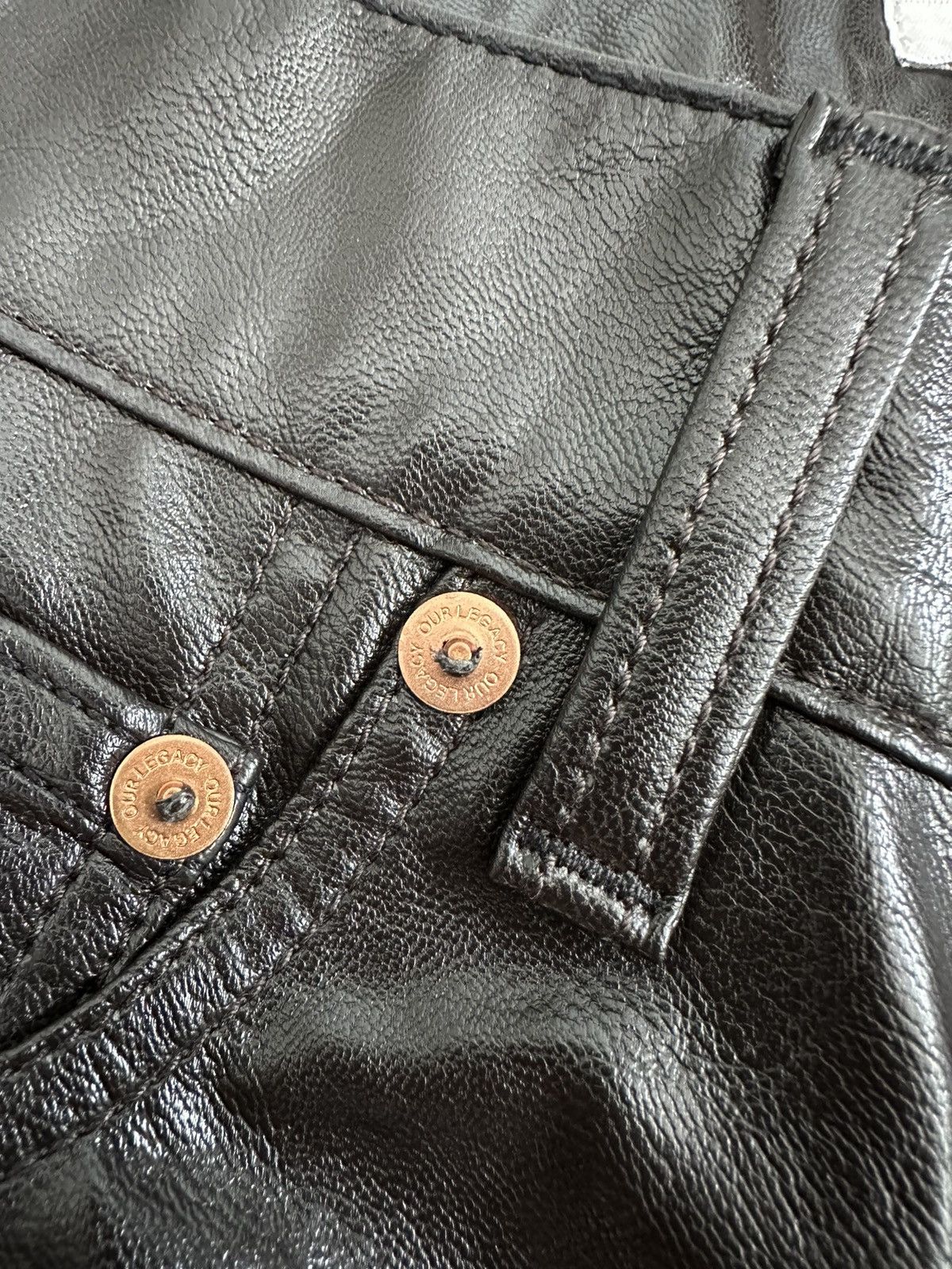 Our Legacy OL Fall 2021 Extended Third Cut (Black/Brown Faux Leather) Size US 32 / EU 48 - 6 Thumbnail