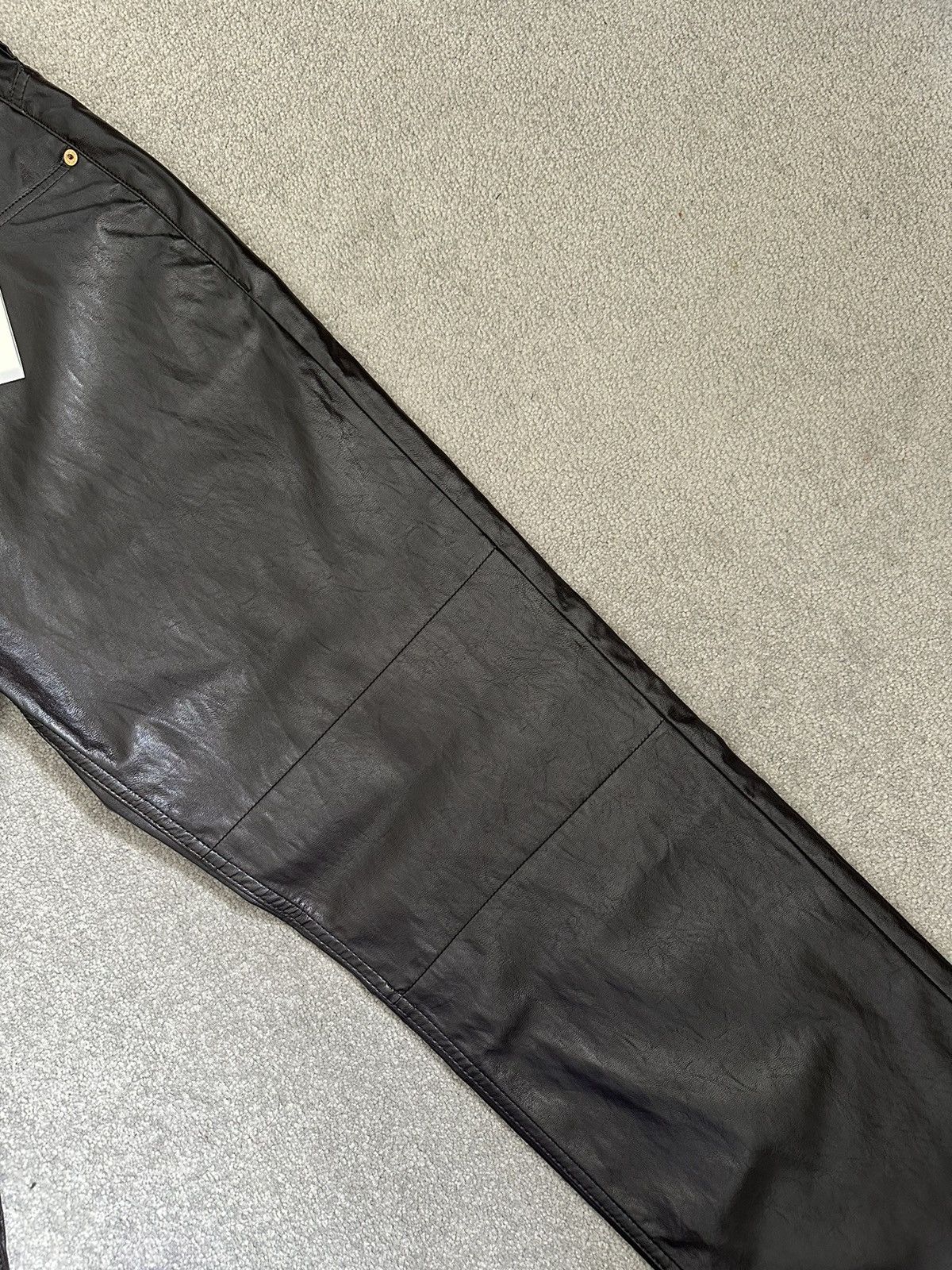 Our Legacy OL Fall 2021 Extended Third Cut (Black/Brown Faux Leather) Size US 32 / EU 48 - 7 Thumbnail
