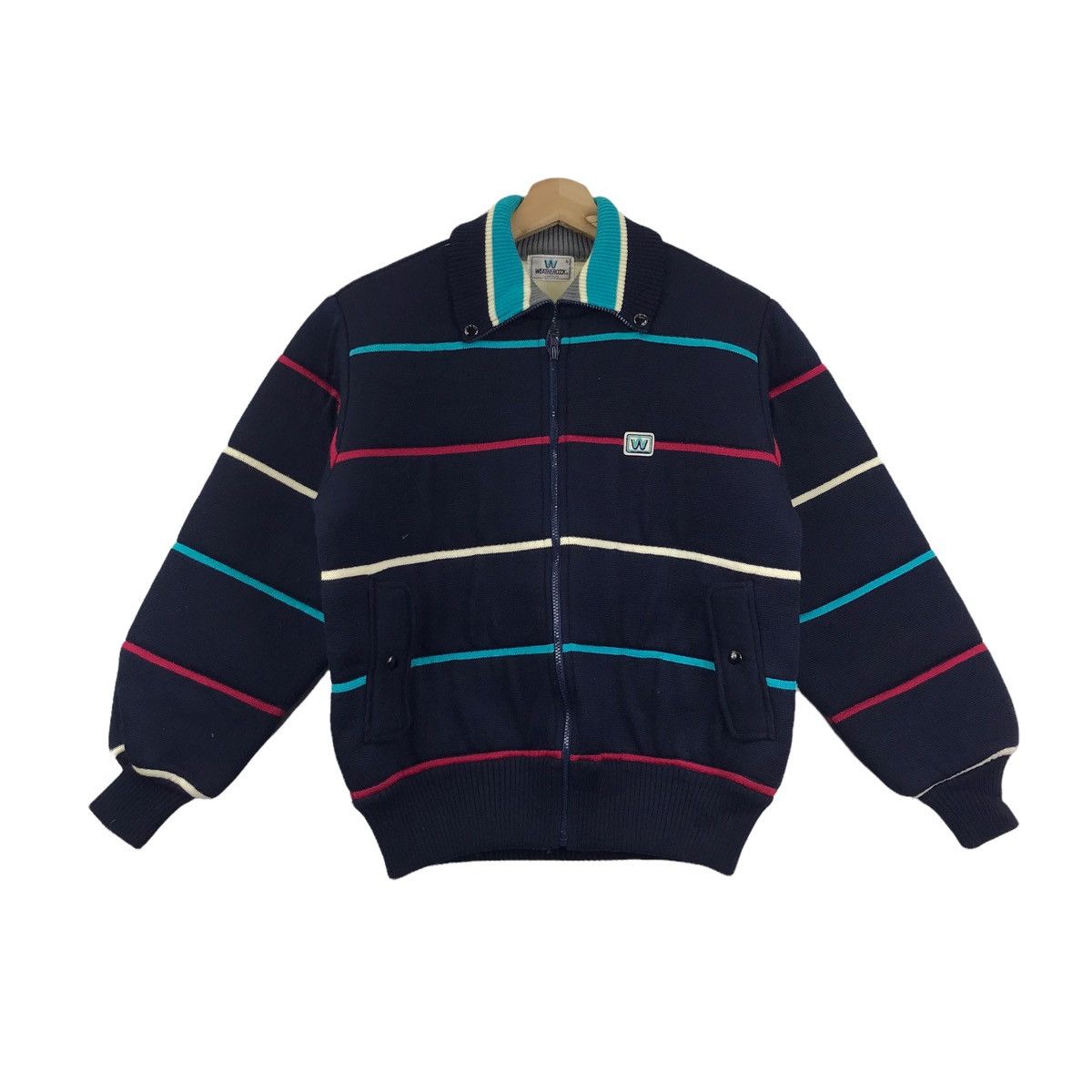 Vintage Vintage WEATHERCOCK By NAIGAI Stripes Knitwear Jacket Size US S / EU 44-46 / 1 - 1 Thumbnail