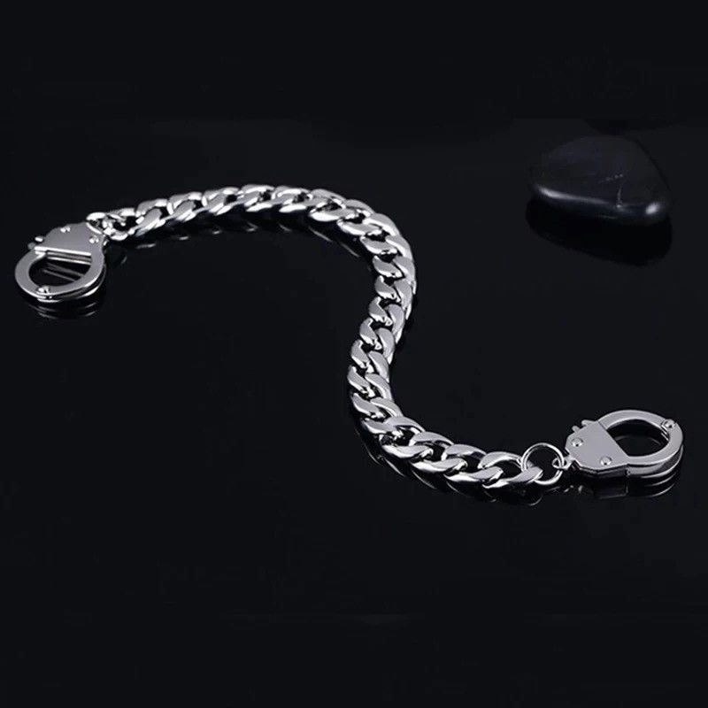 Jewelry Stainless Steel Handcuffs Bracelet Size ONE SIZE - 2 Thumbnail