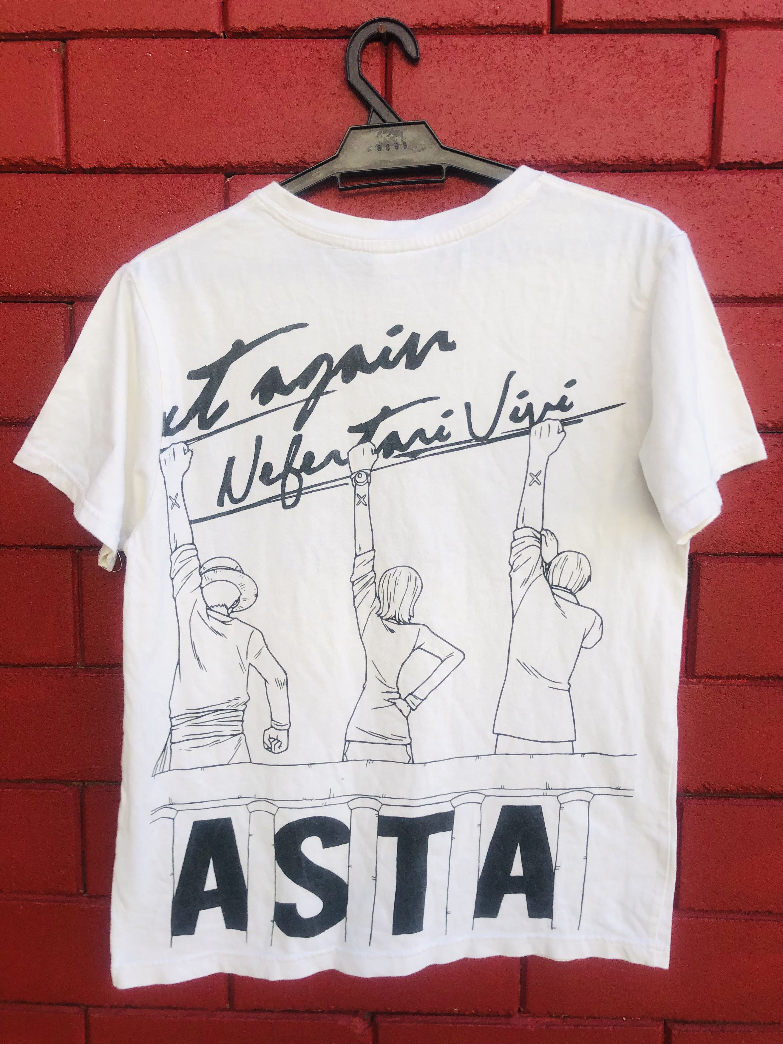 image of Vintage One Piece Cartoon Movie Streetwear Fashion Style in White, Men's (Size Medium)