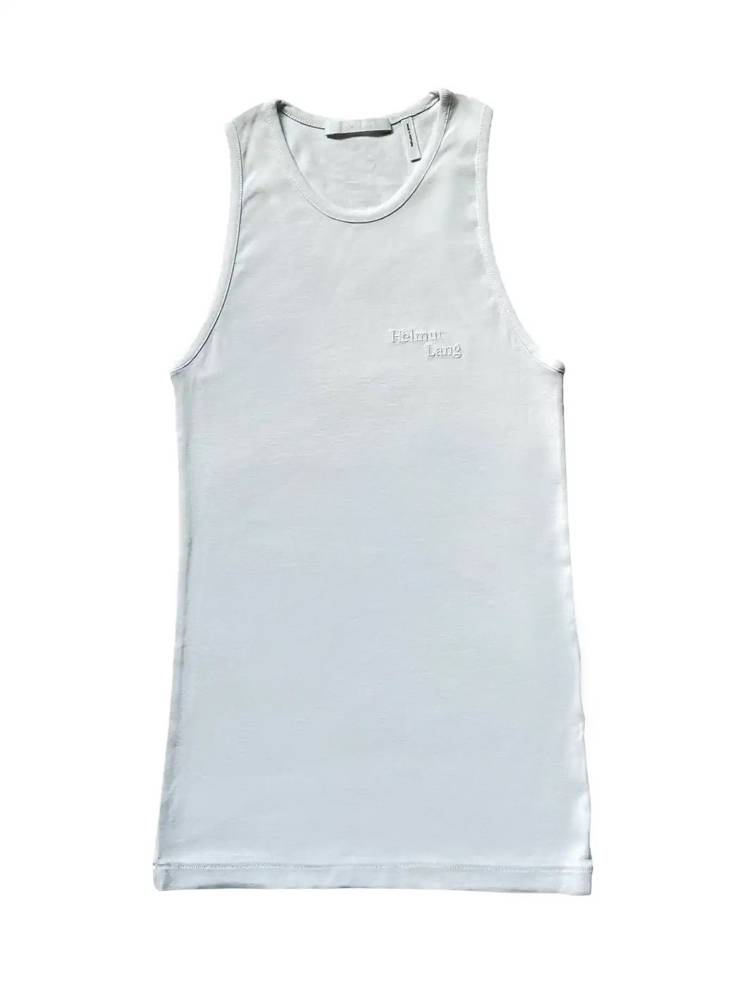 image of Helmut Lang White Embroidered Tank Top, Men's (Size 2XS)