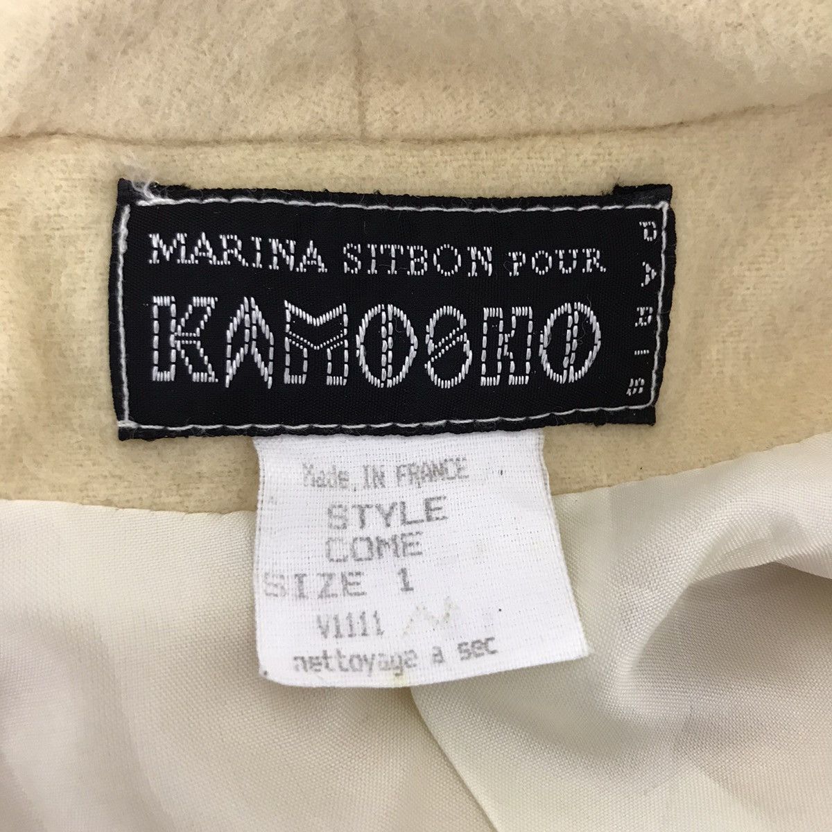 Vintage MARINA SITBON Pour Kamosho France Designer Coat Jacket Size US S / EU 44-46 / 1 - 4 Thumbnail