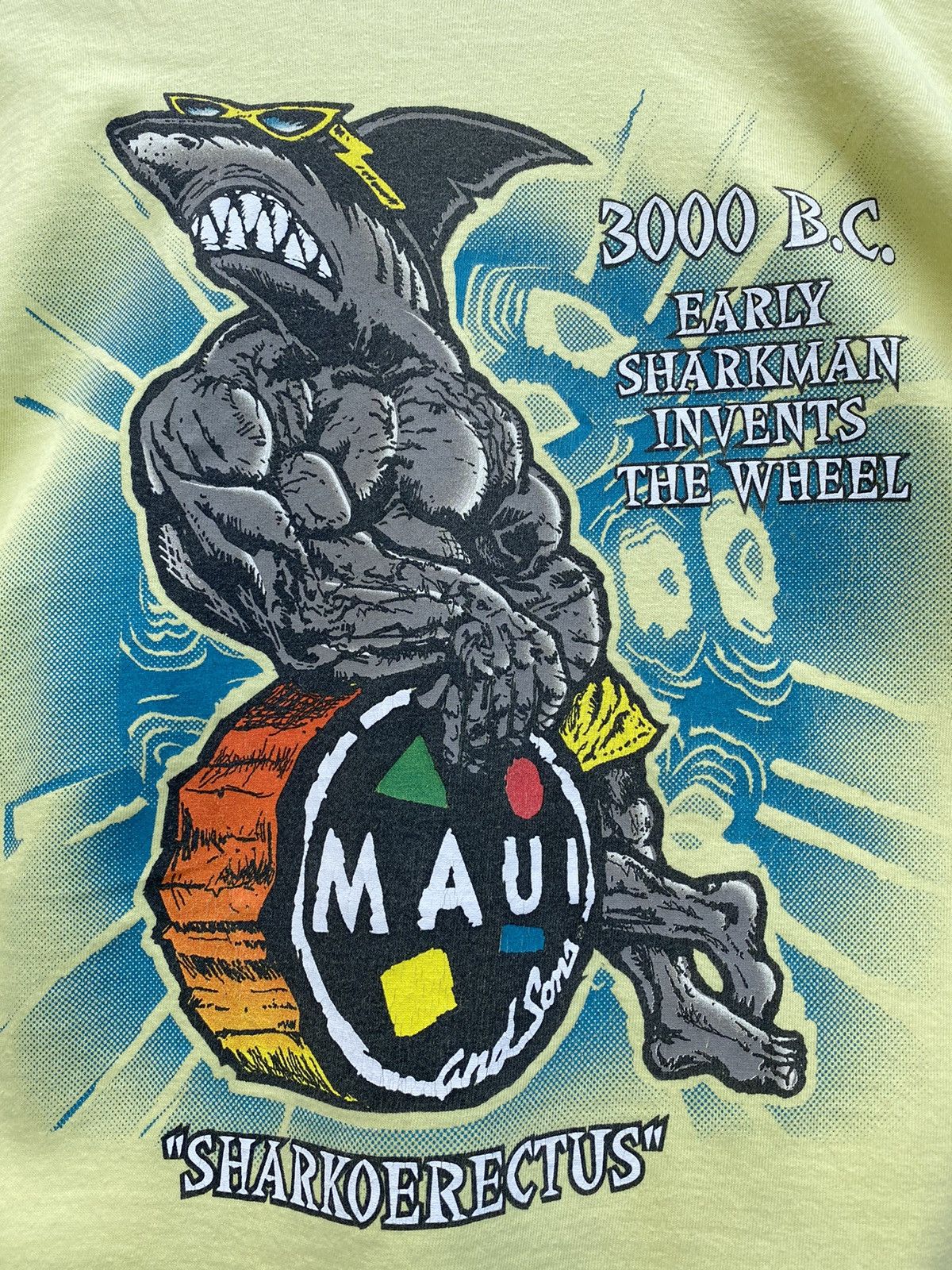 Maui and Sons Vintage Single Stitch Maui and Sons Surfer Shark Tee M Size US M / EU 48-50 / 2 - 2 Thumbnail