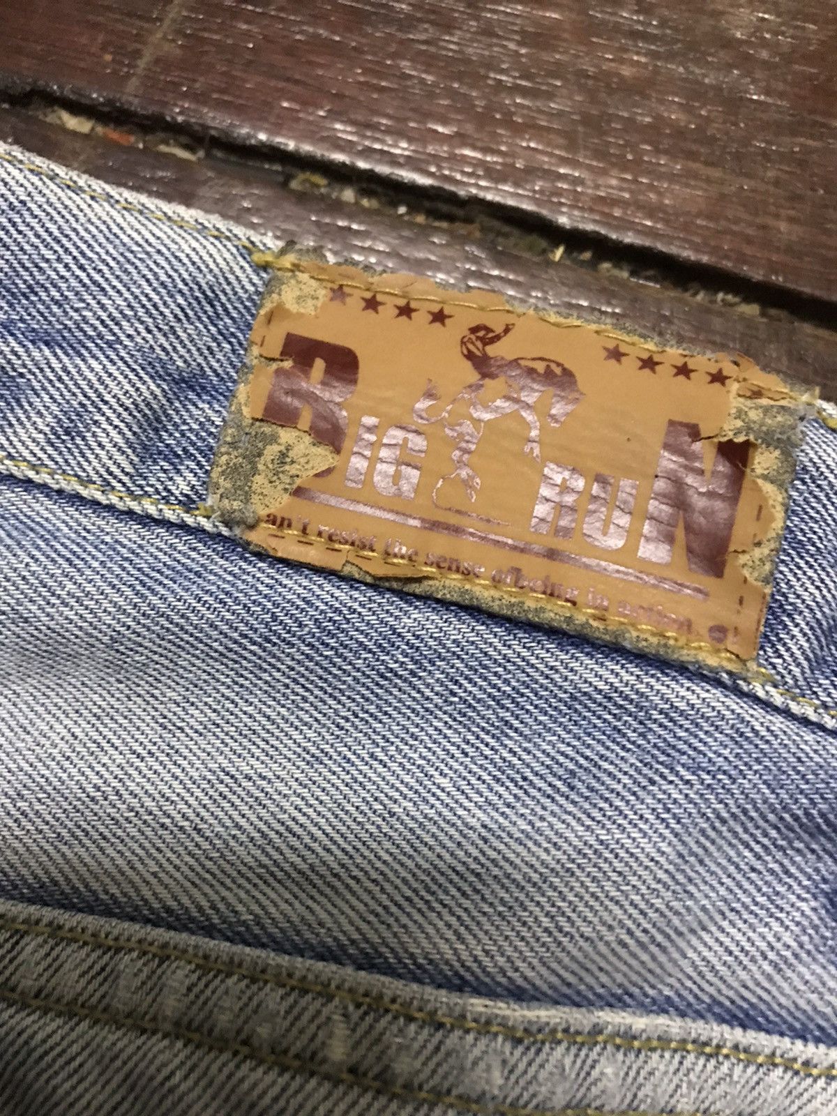 The Unbranded Brand Distressed denim jeans zigzag by big run Size US 38 / EU 54 - 3 Thumbnail