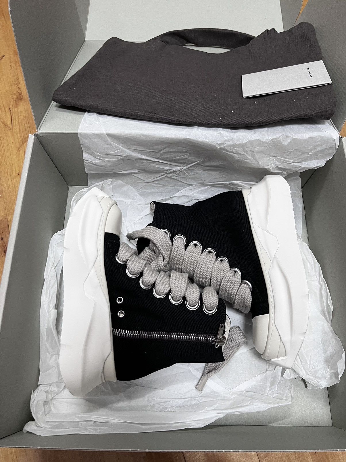 Rick Owens Rick owens drkshdw jumbo laces ramones abstract sneakers ...