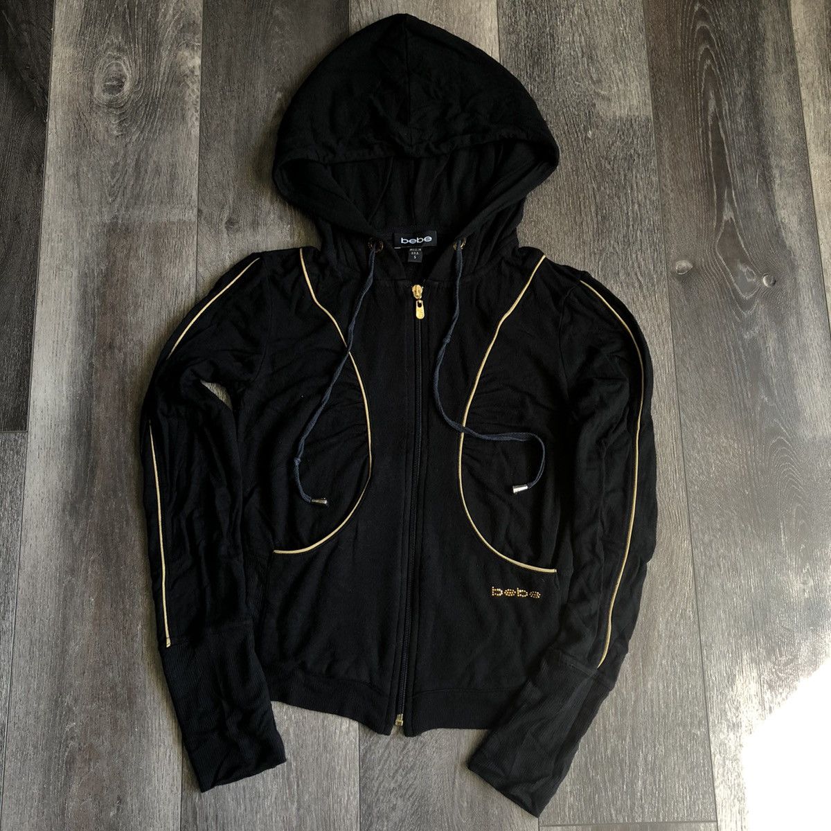 Bebe Vintage Y2K Bebe Studded Rhinestone Zip Up Tracksuit Hoodie Size S / US 4 / IT 40 - 1 Thumbnail
