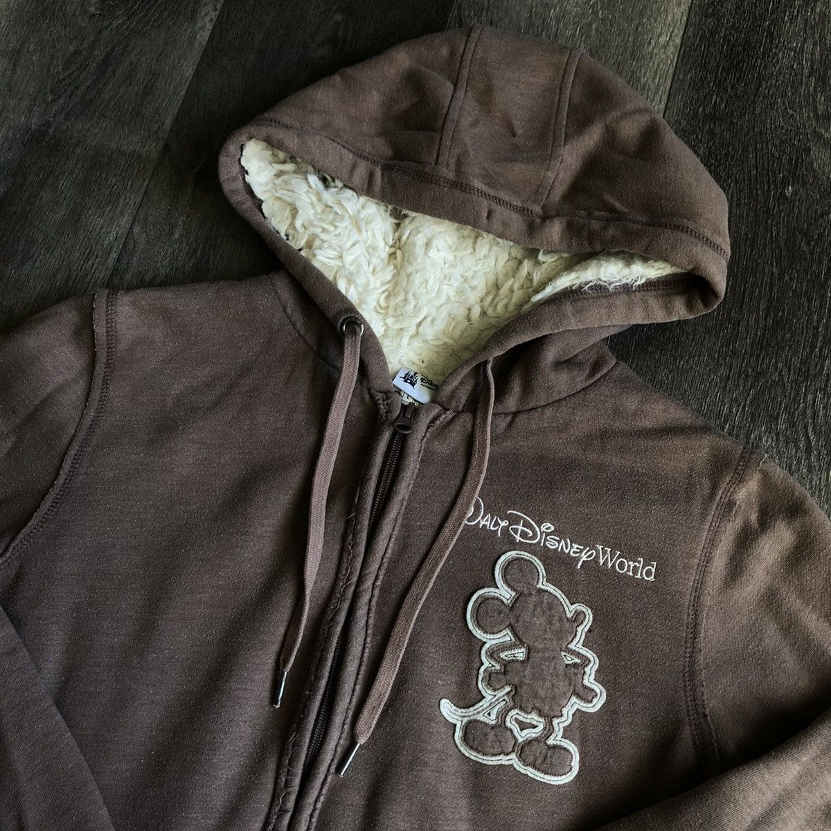 Disney Vintage Y2K Walt Disney World Mickey Mouse Fur Winter Hoodie Size S / US 4 / IT 40 - 4 Thumbnail