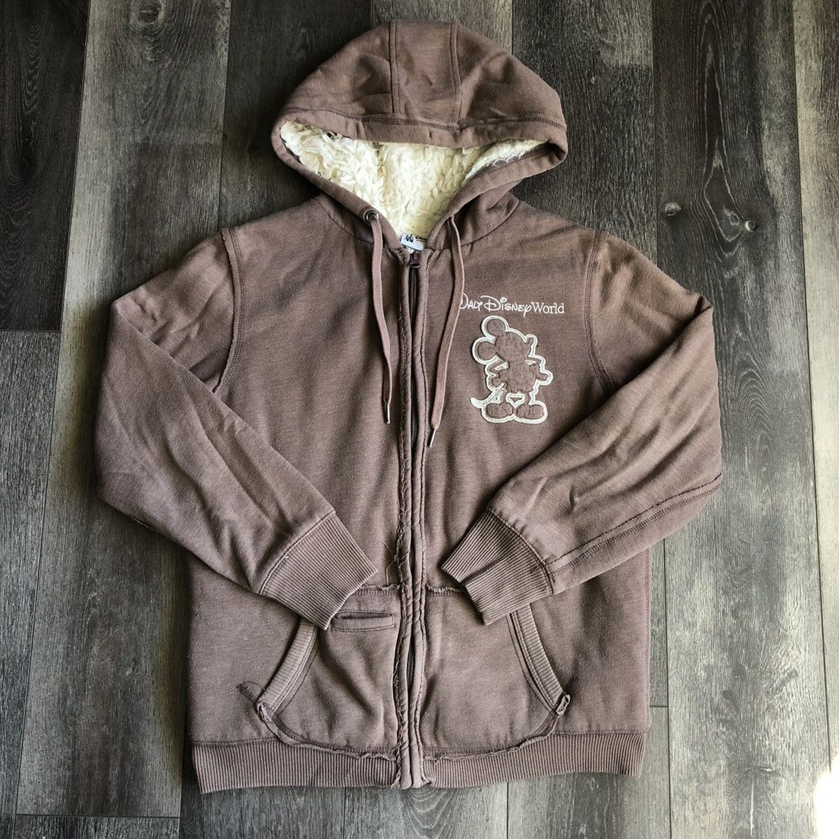 Disney Vintage Y2K Walt Disney World Mickey Mouse Fur Winter Hoodie Size S / US 4 / IT 40 - 1 Thumbnail