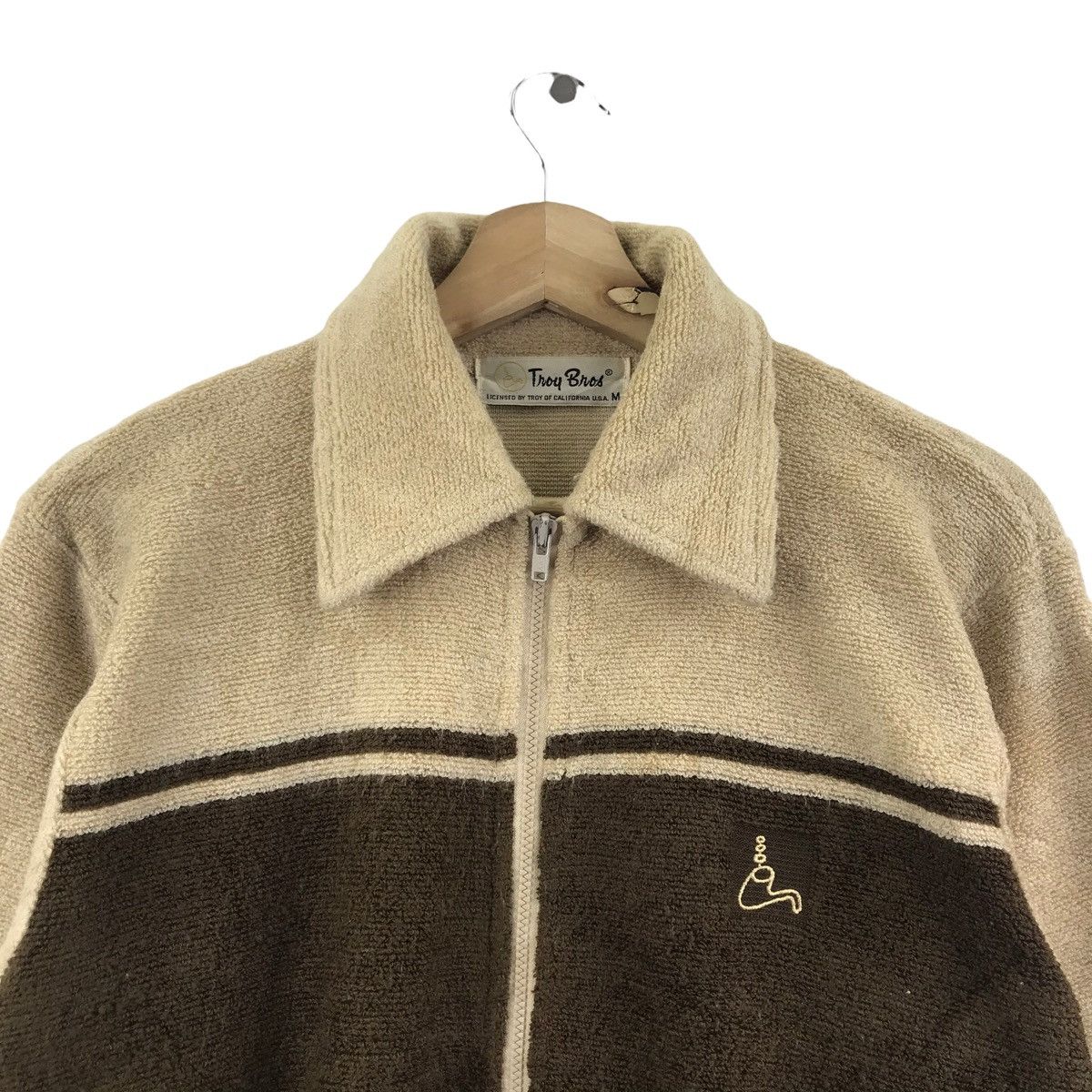 Vintage Vintage TROY BROS Bomber Beige Jacket Size US M / EU 48-50 / 2 - 2 Thumbnail