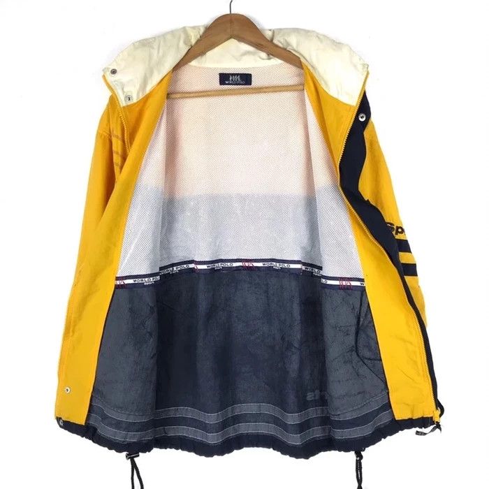 Vintage Vintage WORLD POLO SPORTS Yellow Jacket Windbreaker Size US L / EU 52-54 / 3 - 2 Thumbnail