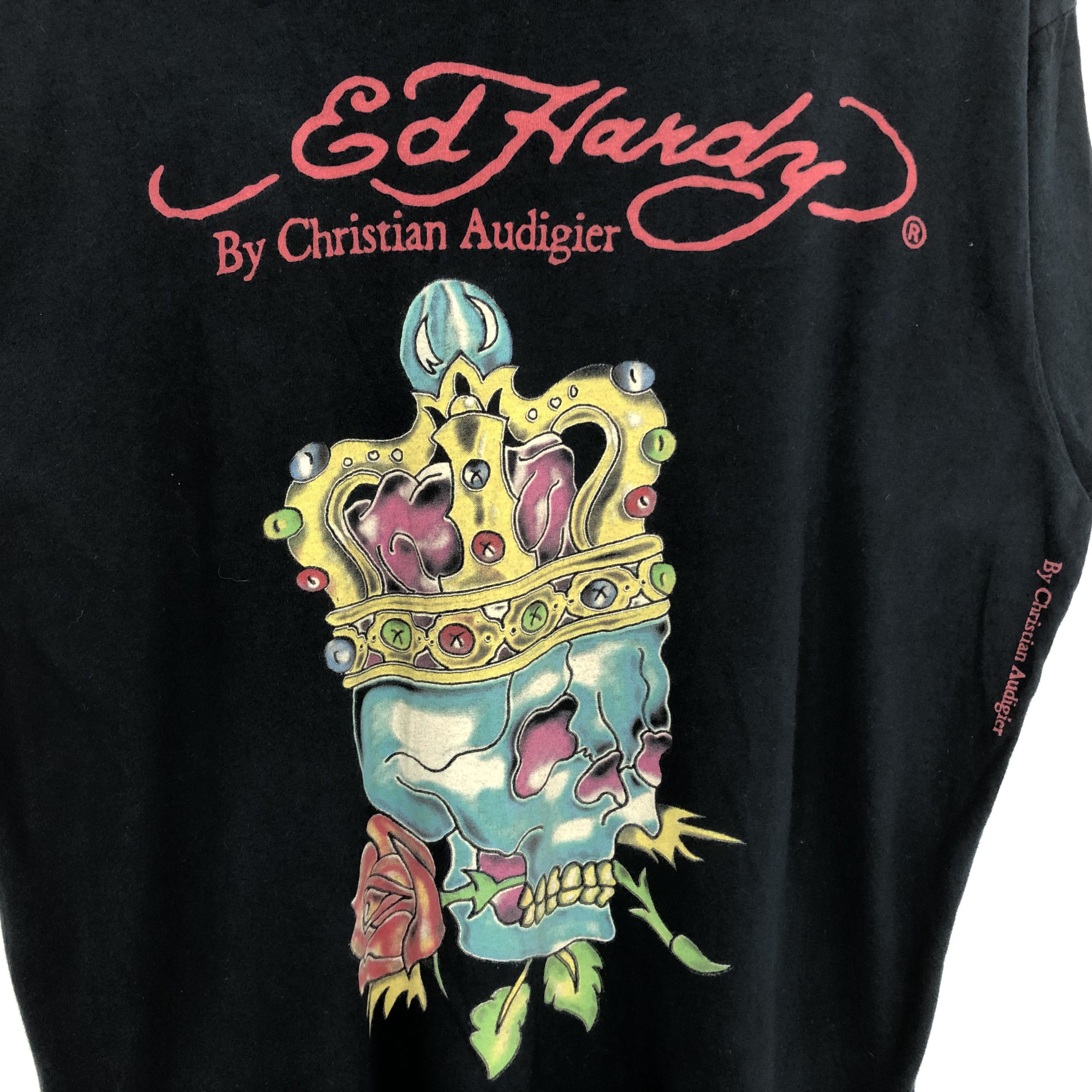 Ed Hardy Vintage Ed Hardy Skull Design Tshirt Size US XXL / EU 58 / 5 - 2 Thumbnail