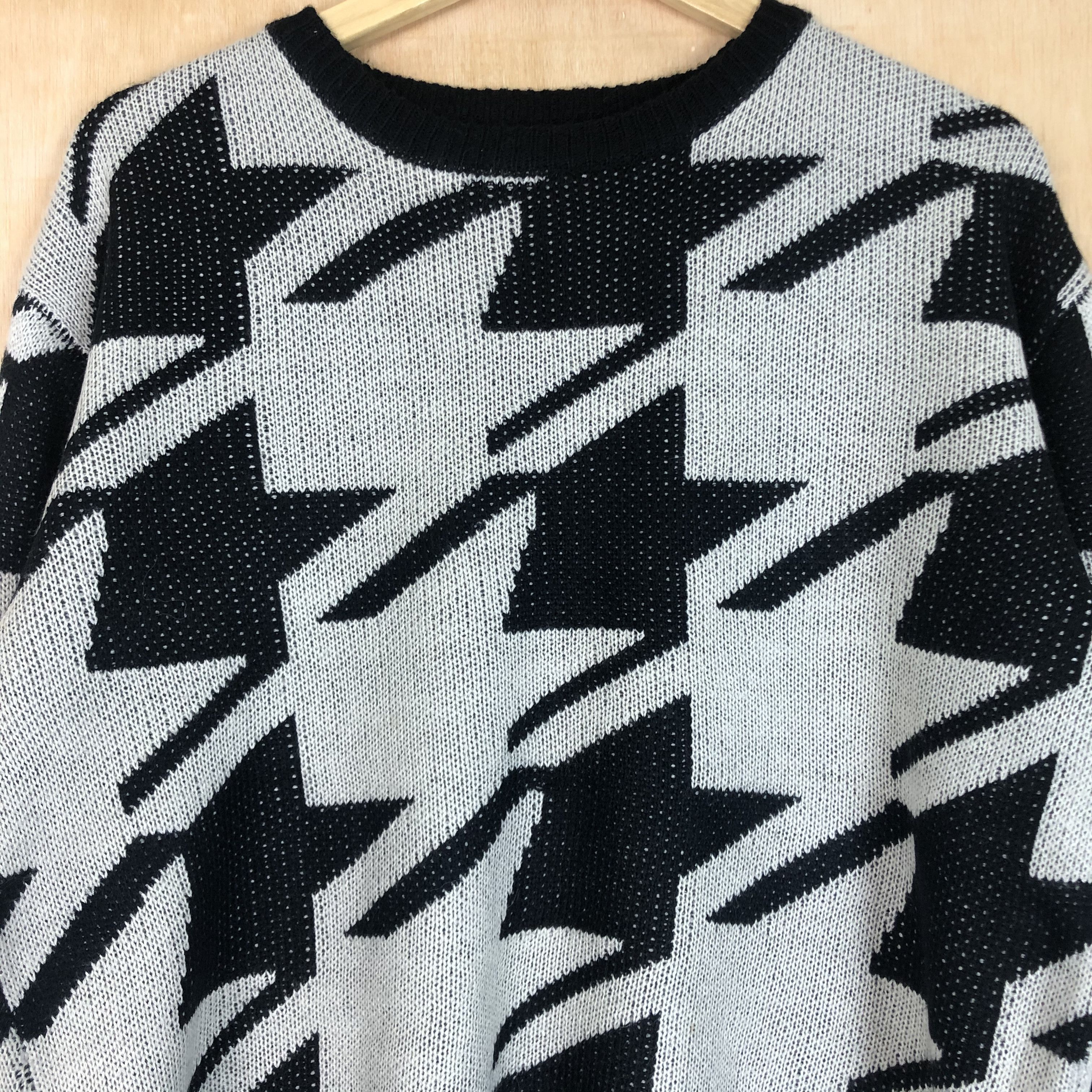 Homespun Knitwear × Japanese Brand DLL H.O.B black white star meticulous knitwear #c037 Size US L / EU 52-54 / 3 - 13 Thumbnail