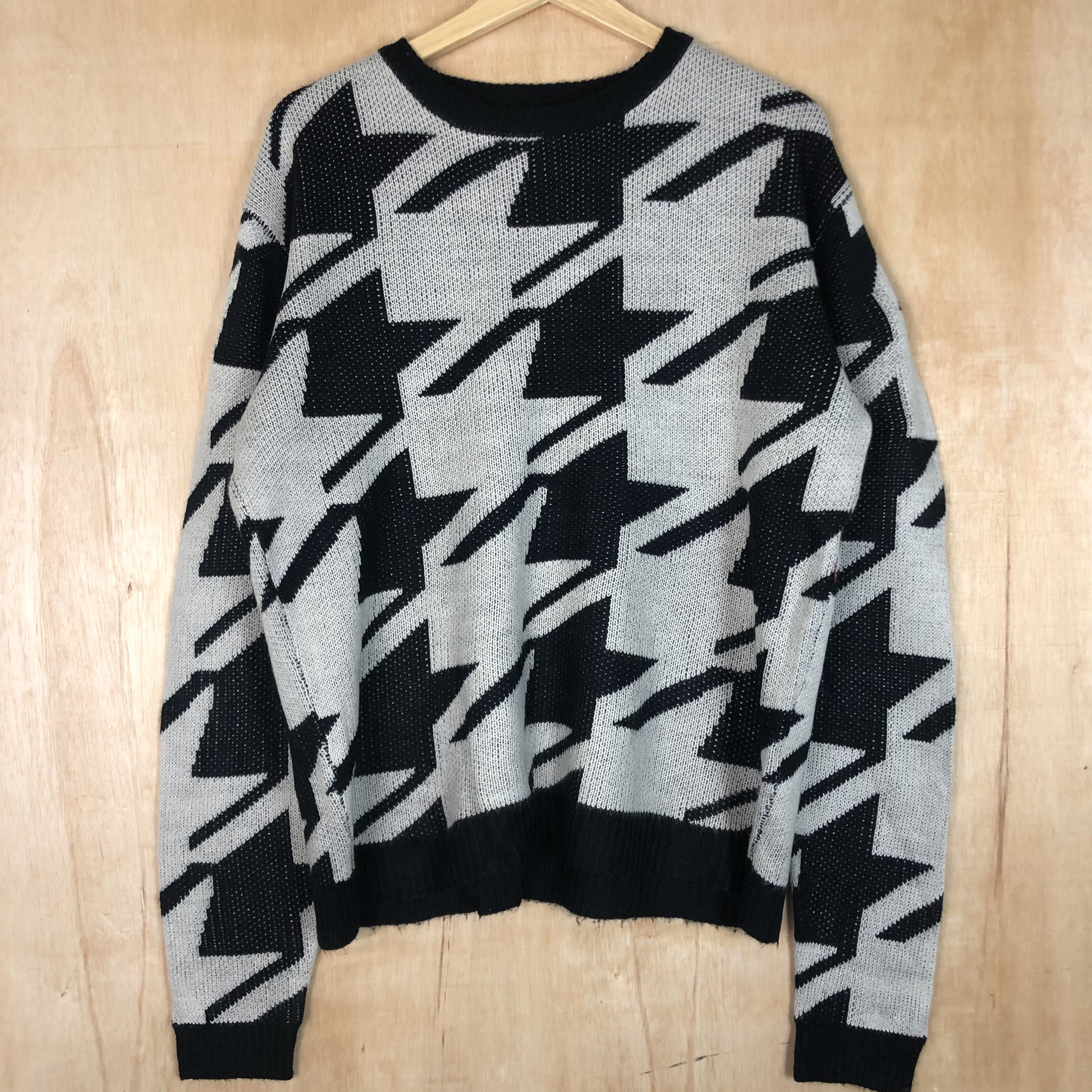 Homespun Knitwear × Japanese Brand DLL H.O.B black white star meticulous knitwear #c037 Size US L / EU 52-54 / 3 - 3 Thumbnail