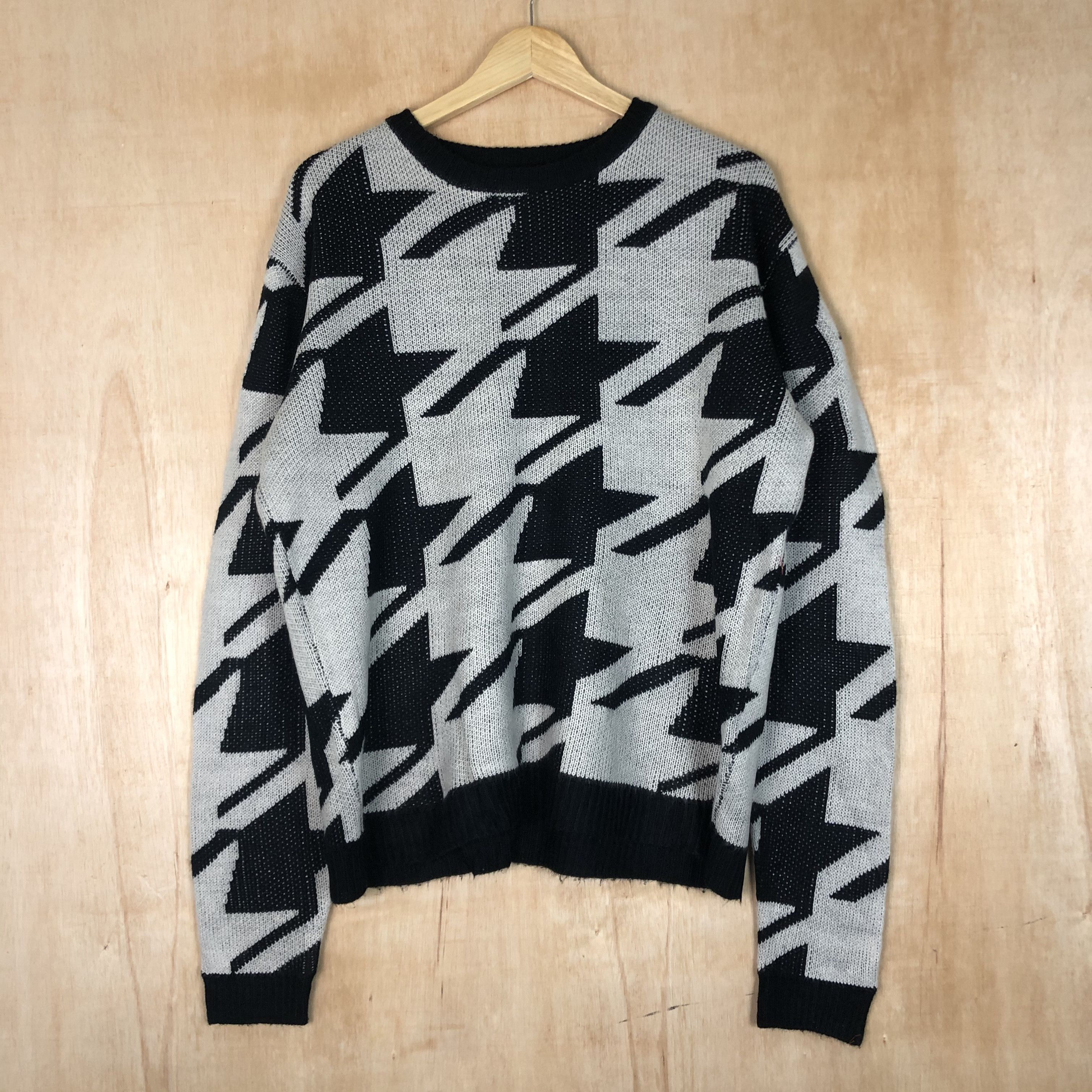 Homespun Knitwear × Japanese Brand DLL H.O.B black white star meticulous knitwear #c037 Size US L / EU 52-54 / 3 - 1 Thumbnail