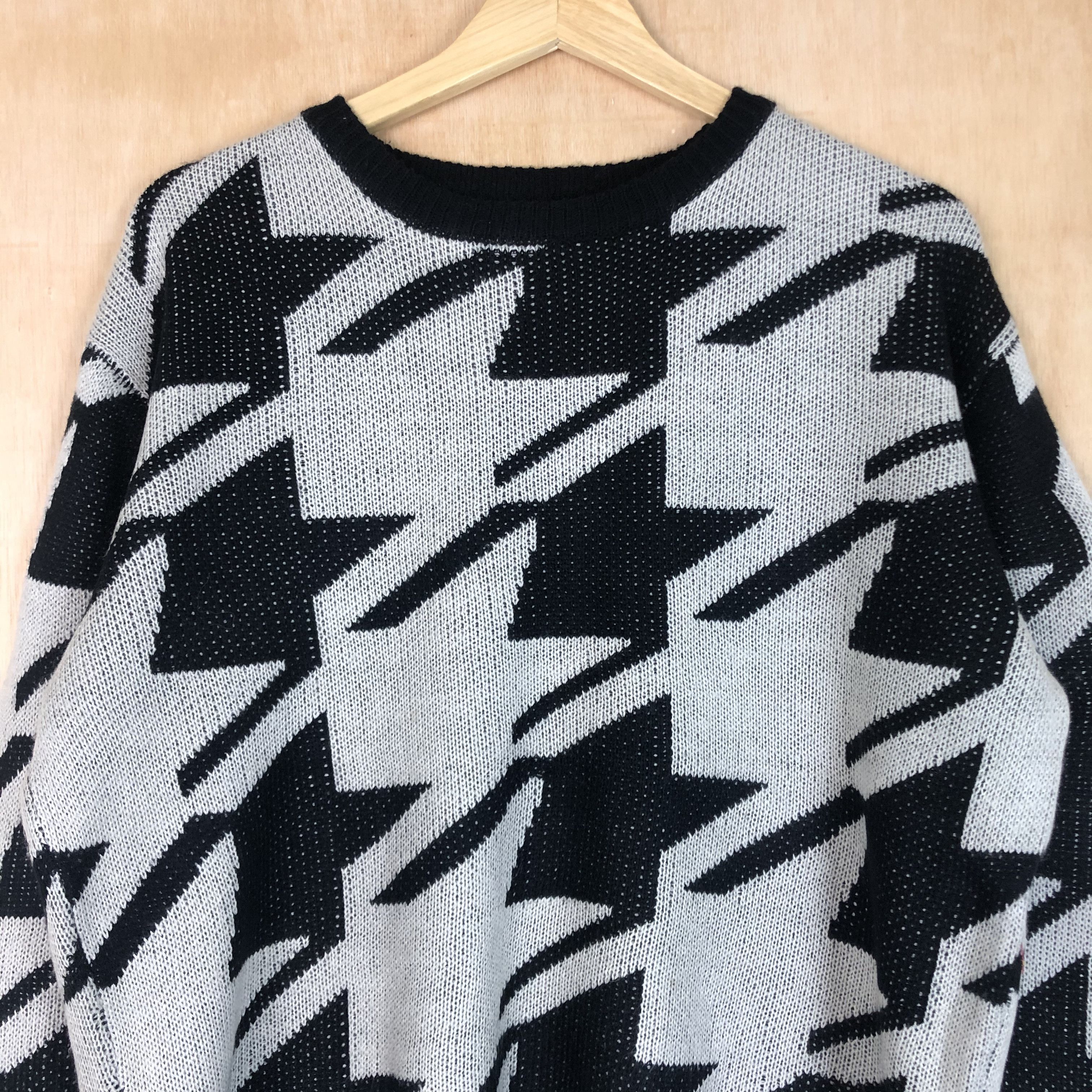 Homespun Knitwear × Japanese Brand DLL H.O.B black white star meticulous knitwear #c037 Size US L / EU 52-54 / 3 - 2 Thumbnail