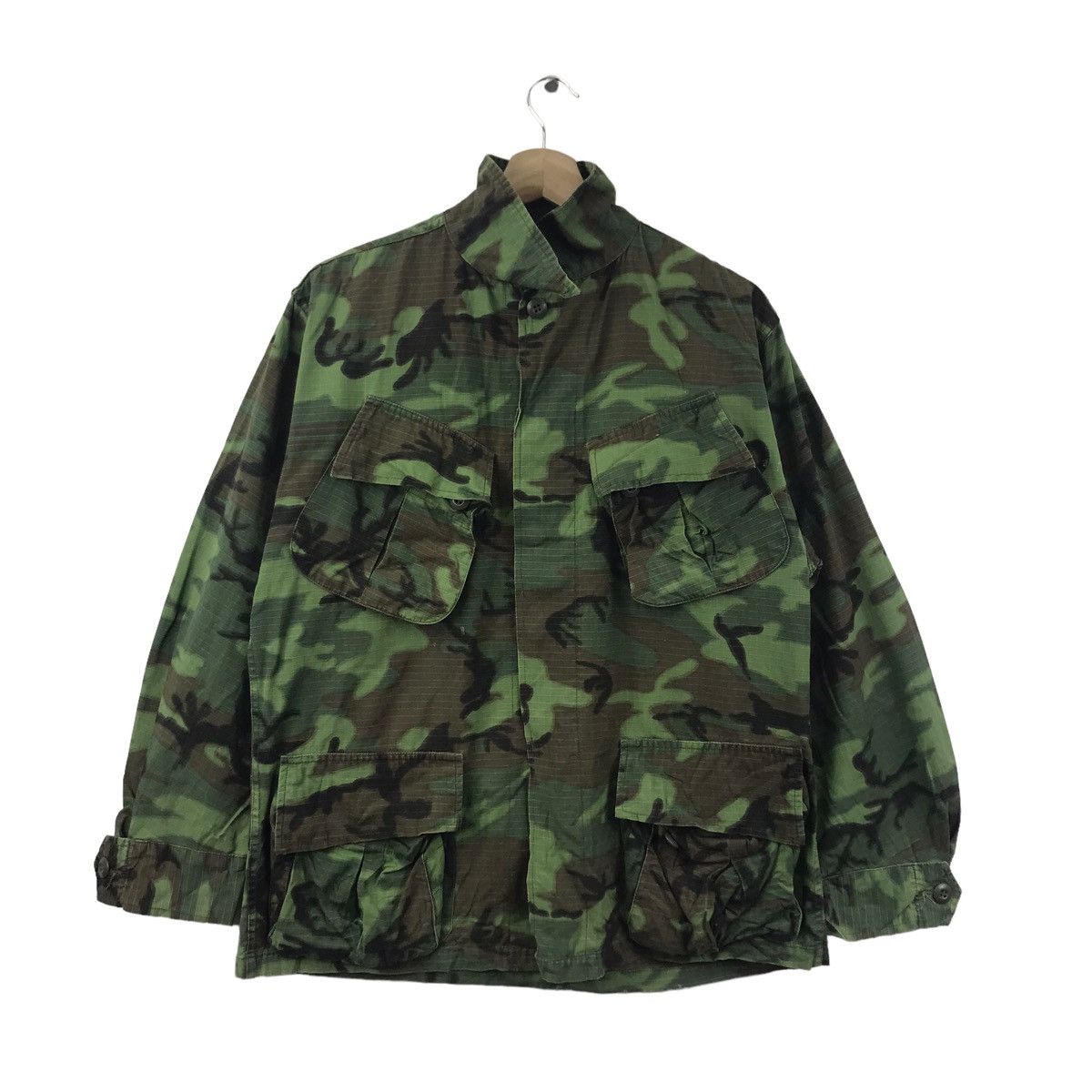 Vtg 70s US ARMY MILITARY SESSLER Camouflage Pocket Bomber