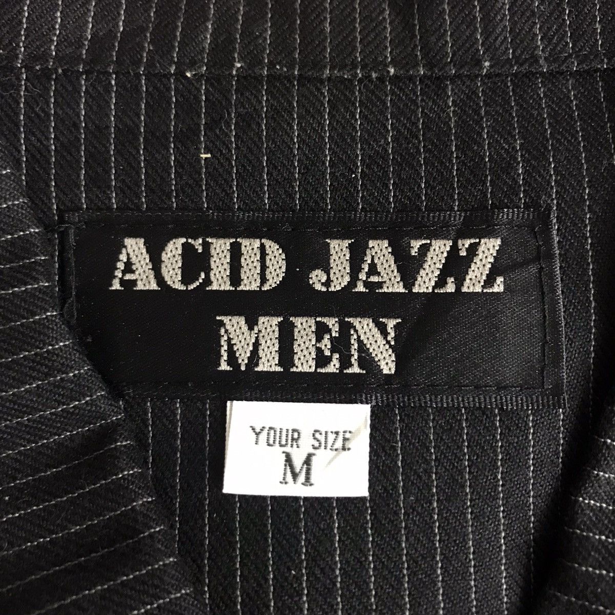 Vintage ACID JAZZ MEN Hickory Stripes Full Zipper Black Jacket Size US M / EU 48-50 / 2 - 4 Thumbnail