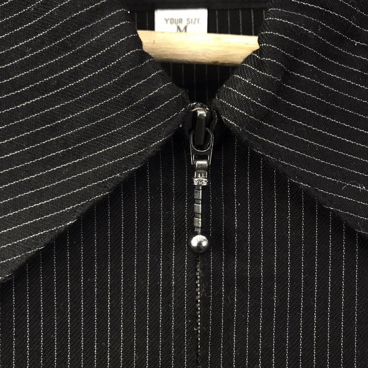 Vintage ACID JAZZ MEN Hickory Stripes Full Zipper Black Jacket Size US M / EU 48-50 / 2 - 3 Thumbnail