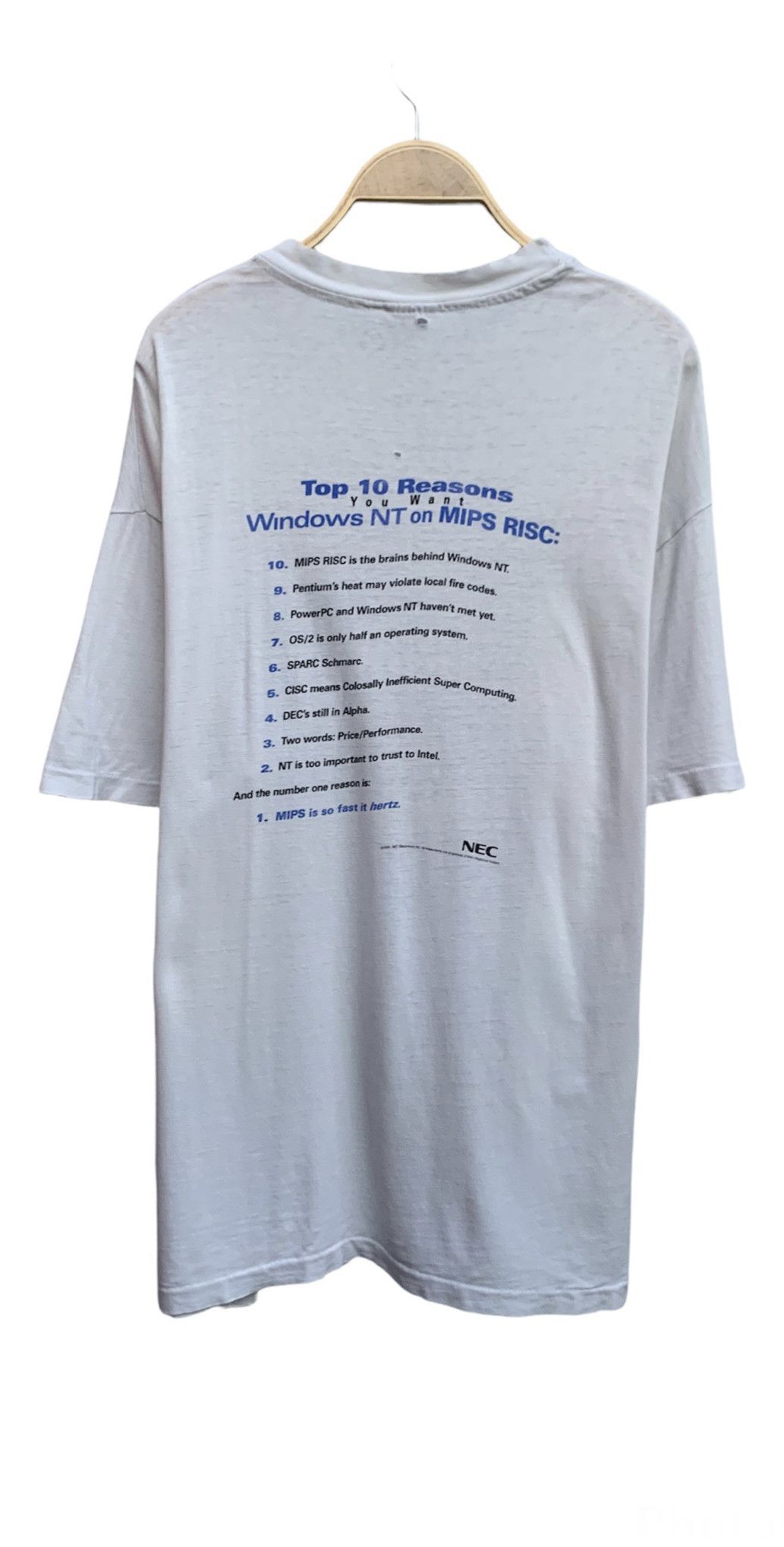 Microsoft Vintage 90s Microsoft Windows NT NEC MIPS Computer Tee Size US L / EU 52-54 / 3 - 1 Thumbnail