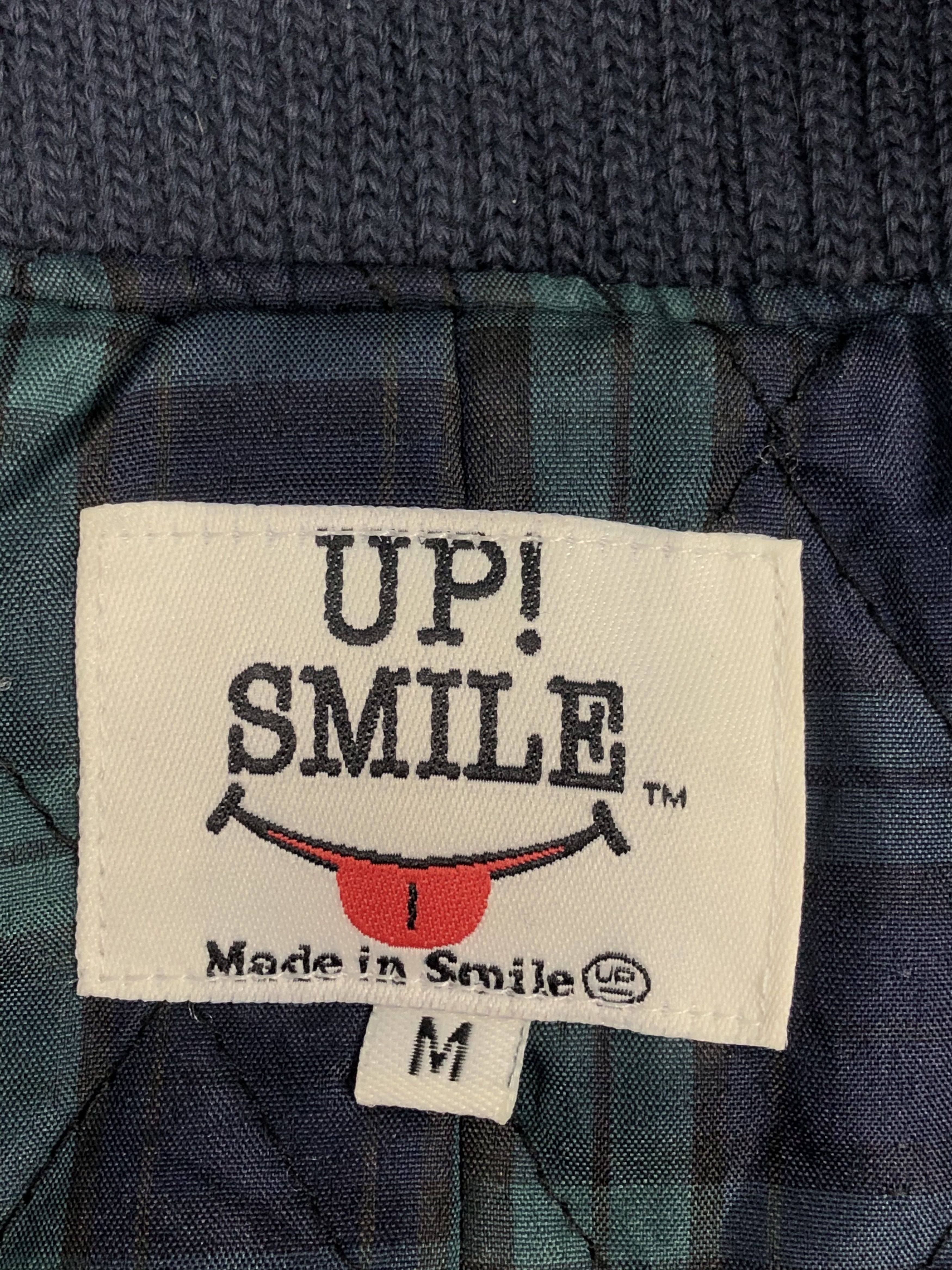Japanese Brand Vintage Varsity Jacket Leather Sleeve Up Smile V0042 Size US M / EU 48-50 / 2 - 6 Thumbnail
