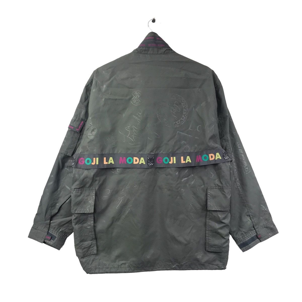 Vintage GK. COLLECTION ITALIYA Grey Overprint Bomber Jacket Size US L / EU 52-54 / 3 - 8 Thumbnail