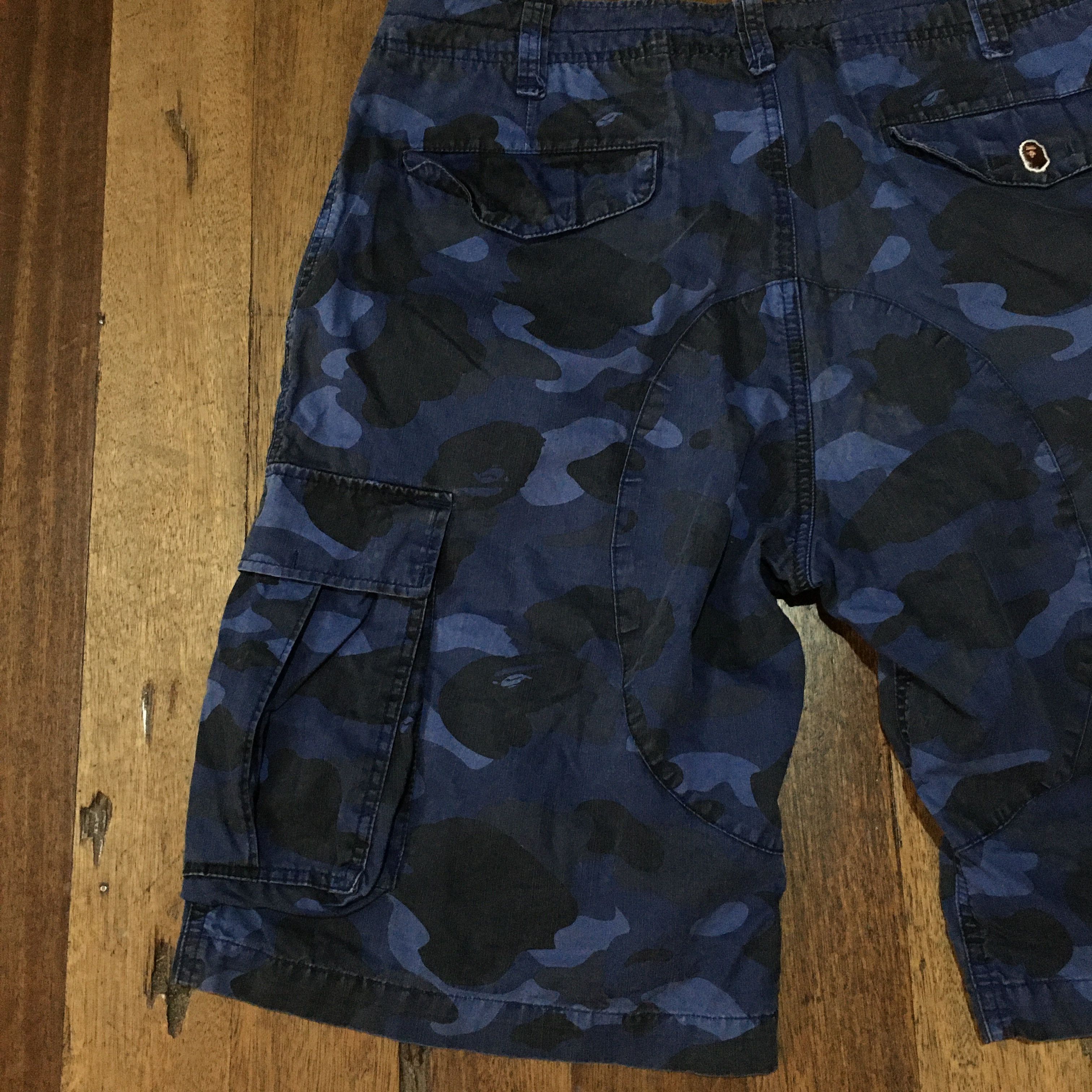 Bape OG Bape Blue Camo Cargo short Size US 34 / EU 50 - 9 Thumbnail