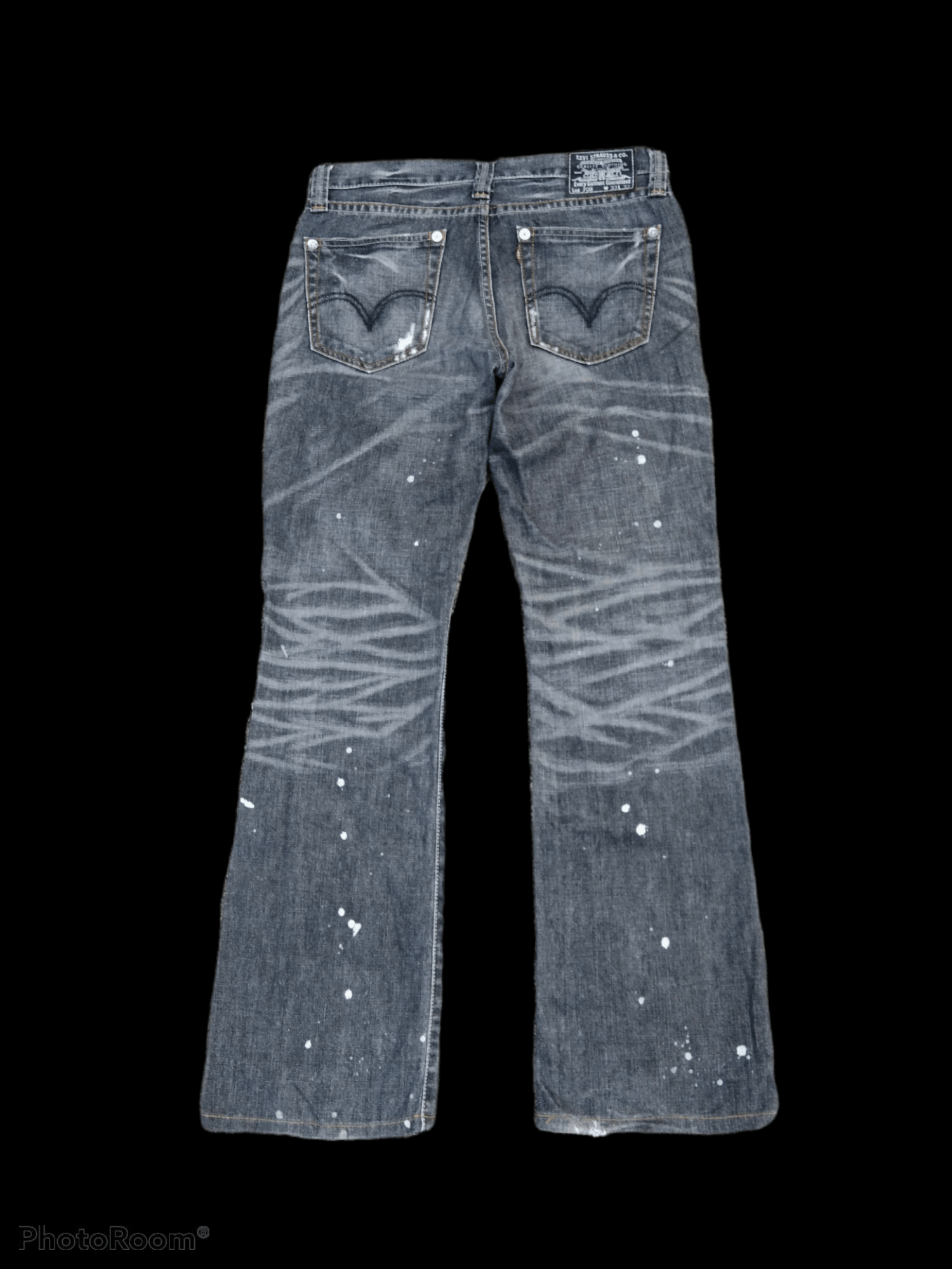 Levi's FLARED🔥DISTRESSED SPLATTER LEVIS LOT 708 DENIM PANTS Size US 32 / EU 48 - 2 Thumbnail