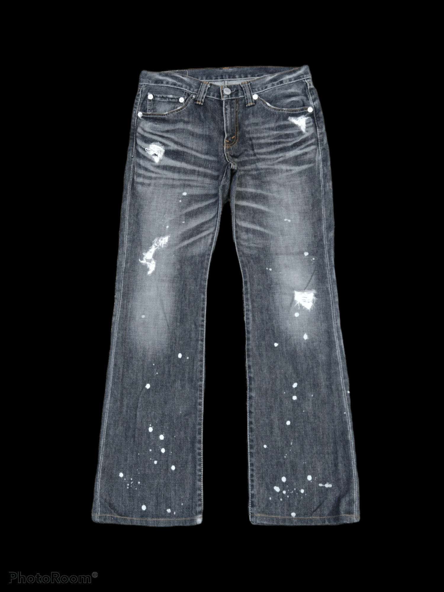 Levi's FLARED🔥DISTRESSED SPLATTER LEVIS LOT 708 DENIM PANTS Size US 32 / EU 48 - 1 Thumbnail