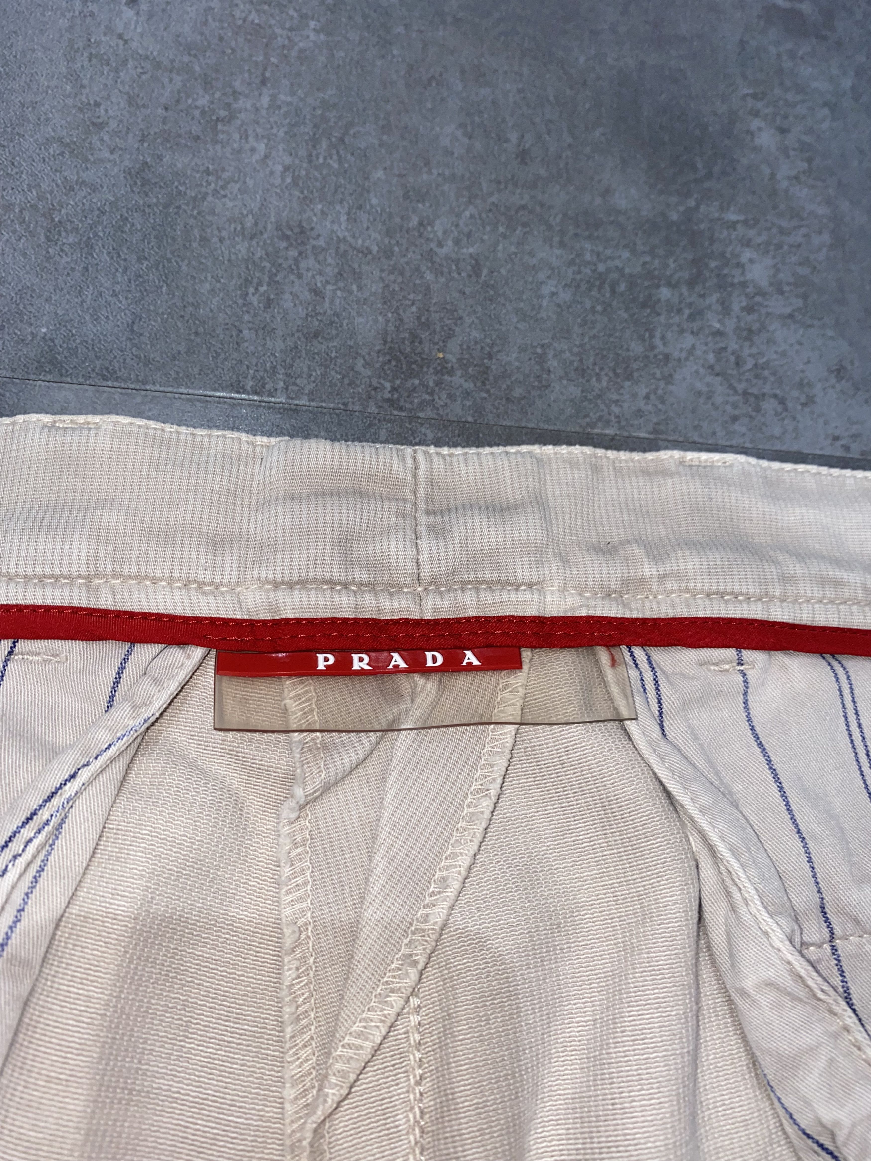 Prada AW06 Prada Brown Tab Logo Curduroy Cream Pants Size US 36 / EU 52 - 12 Thumbnail