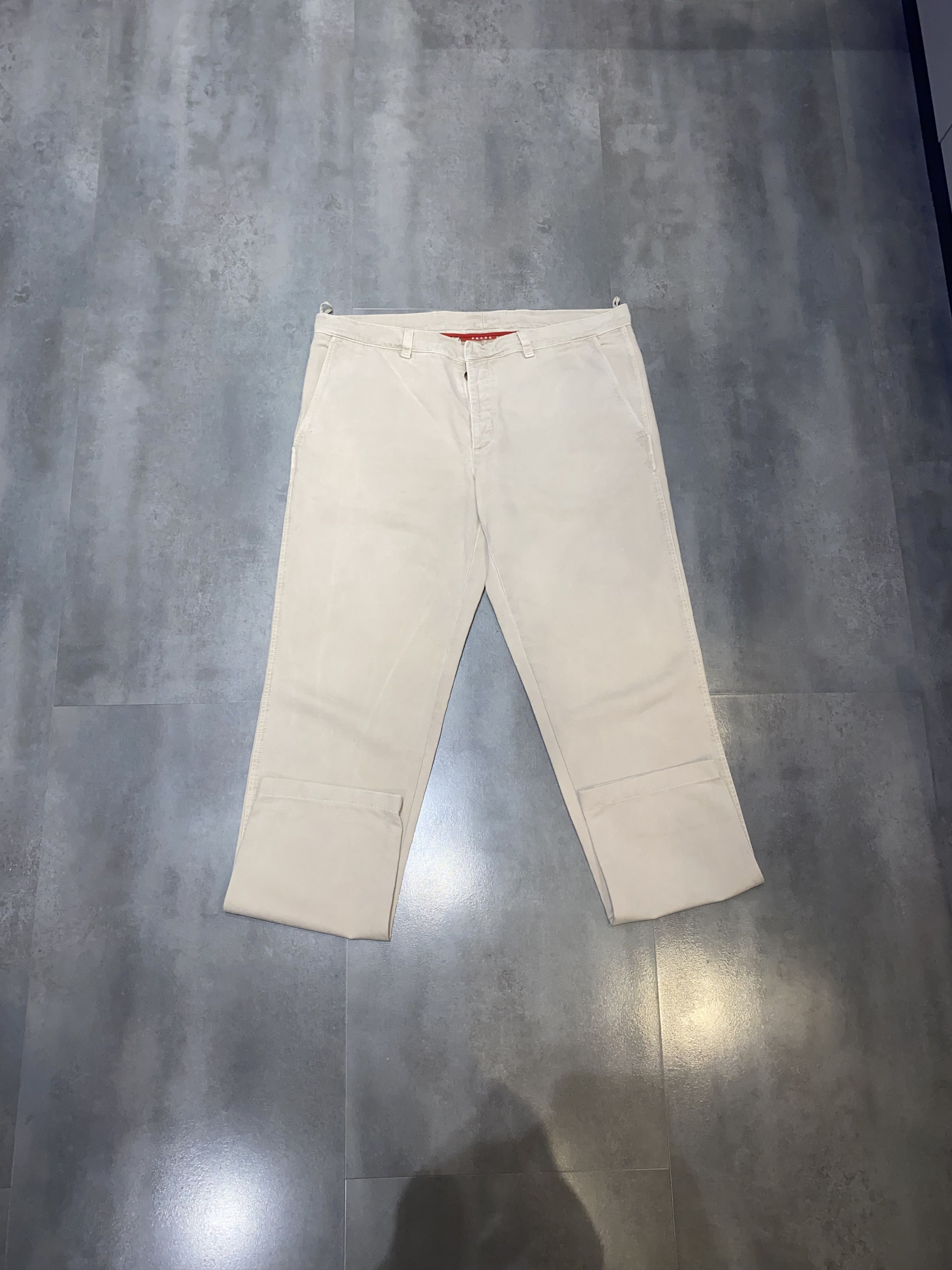 Prada AW06 Prada Brown Tab Logo Curduroy Cream Pants Size US 36 / EU 52 - 5 Thumbnail