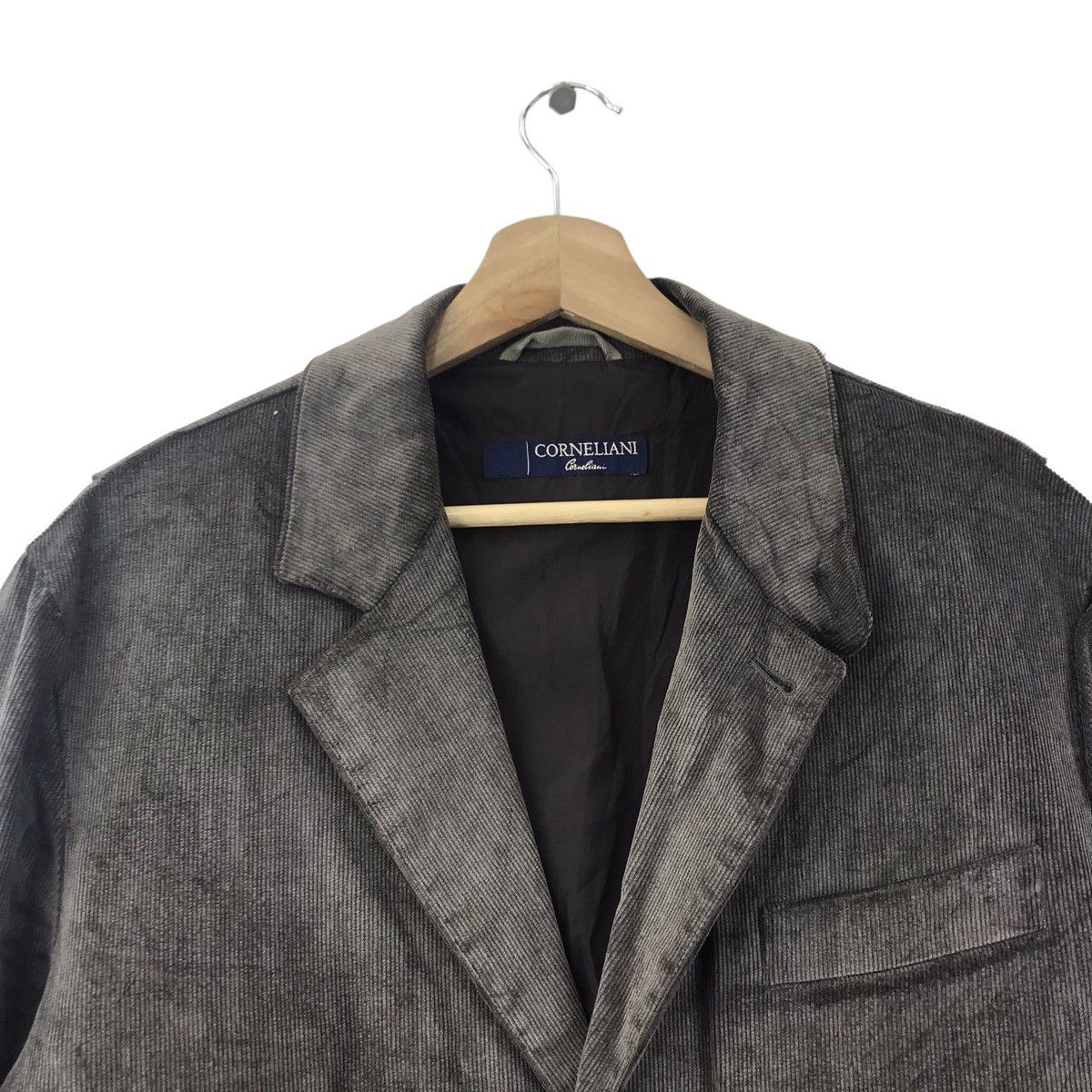 Corneliani Vintage CORNELIANI Plain Grey Blazer Coat Jacket Size US M / EU 48-50 / 2 - 2 Thumbnail