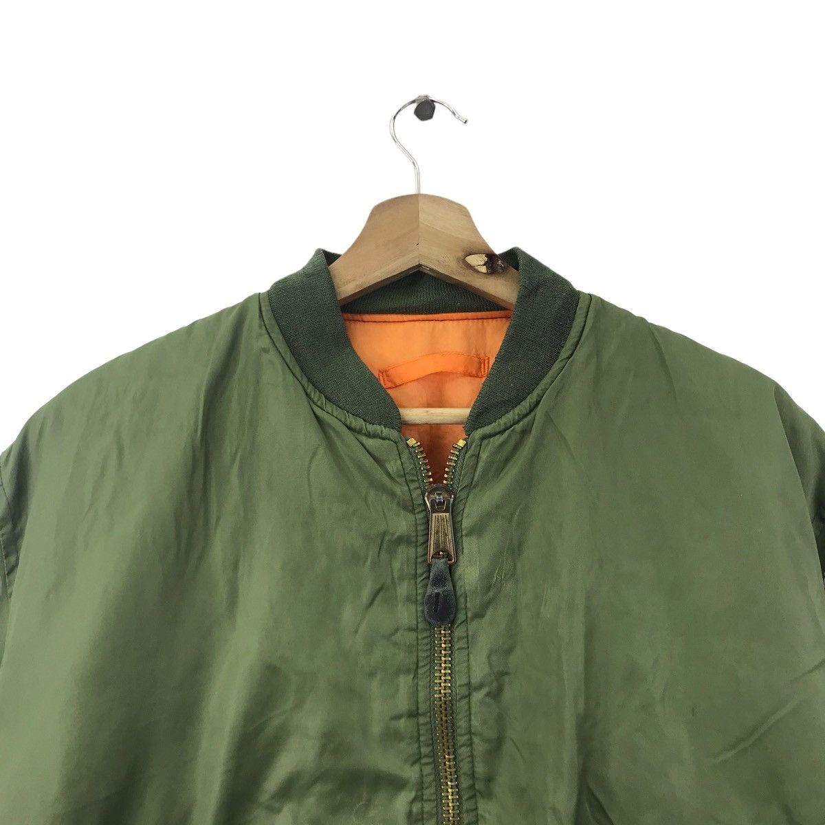 Vintage SCOTCH Flight Reversible Green Orange Bomber Jacket Size US XL / EU 56 / 4 - 4 Thumbnail