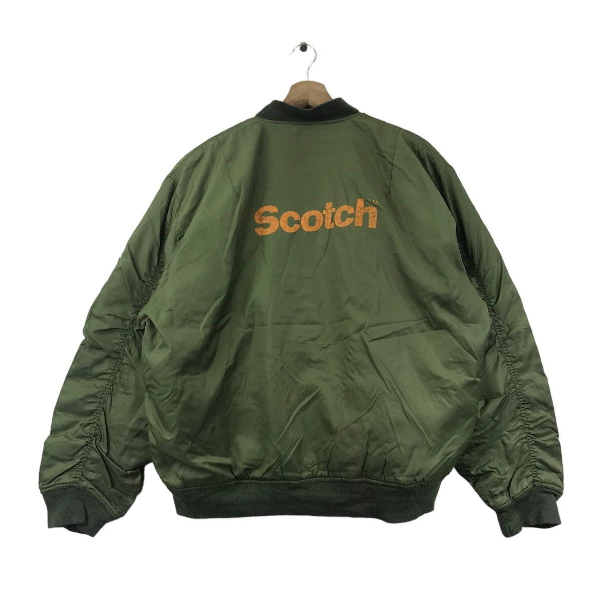 Vintage SCOTCH Flight Reversible Green Orange Bomber Jacket Size US XL / EU 56 / 4 - 1 Thumbnail