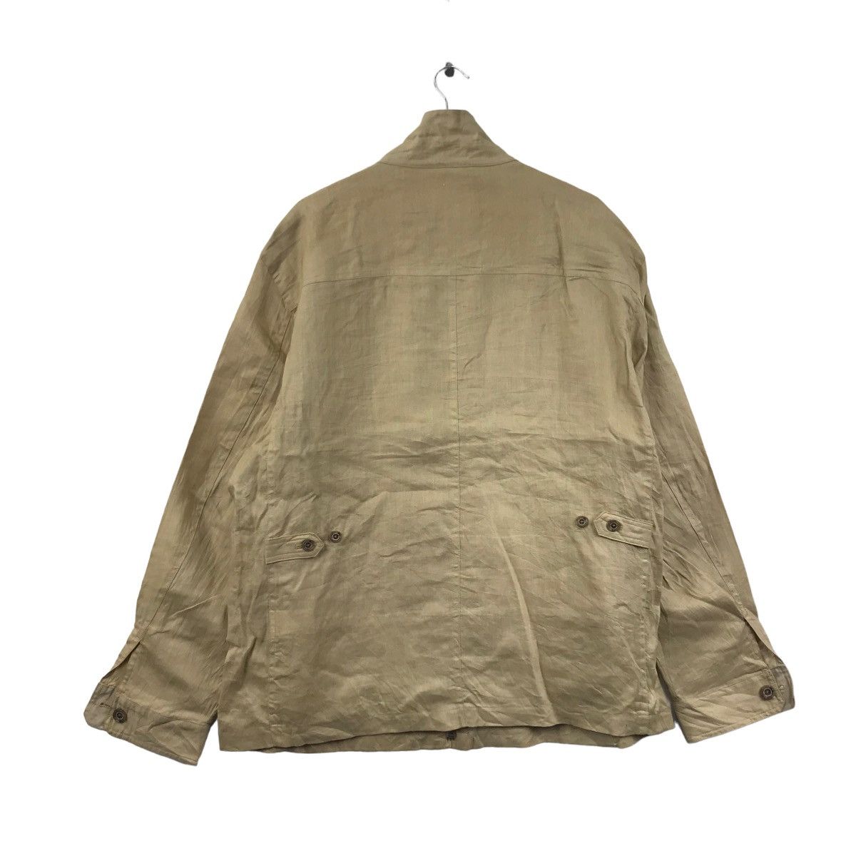 Vintage KENT IN TRADITION Linen Multi Pocket Cream Bomber Jacket Size US L / EU 52-54 / 3 - 8 Thumbnail