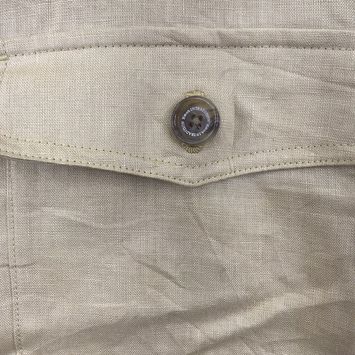 Vintage KENT IN TRADITION Linen Multi Pocket Cream Bomber Jacket Size US L / EU 52-54 / 3 - 4 Thumbnail