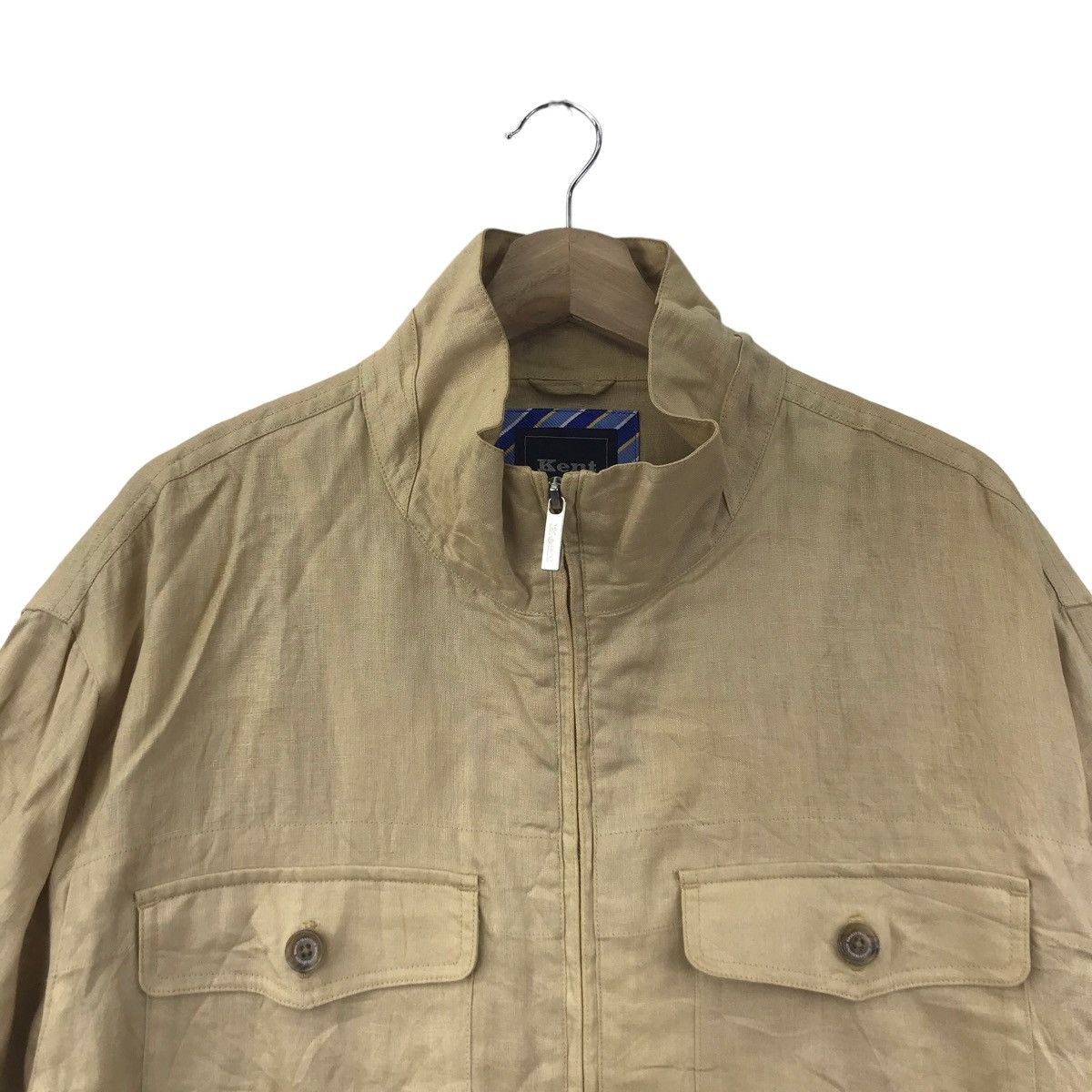 Vintage KENT IN TRADITION Linen Multi Pocket Cream Bomber Jacket Size US L / EU 52-54 / 3 - 2 Thumbnail