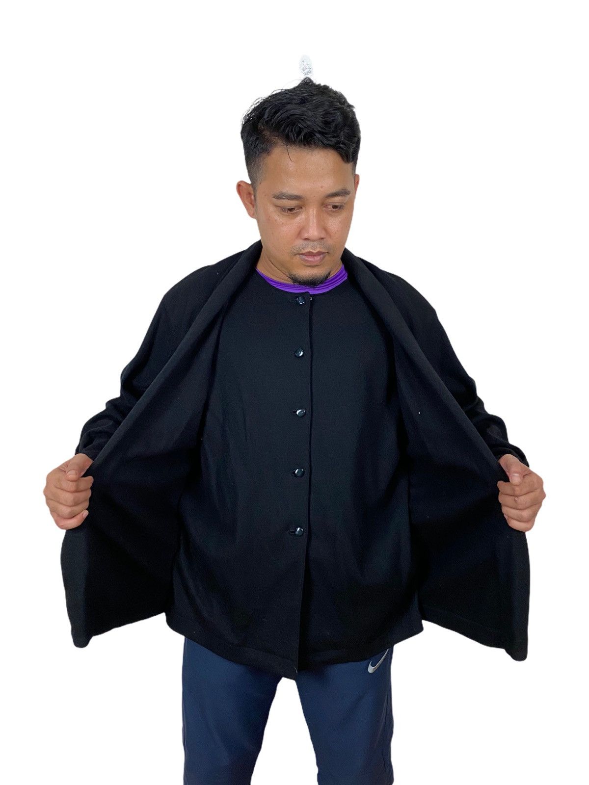 ISSEY MIYAKE DOUBLE LAYER CARDIGAN JACKET