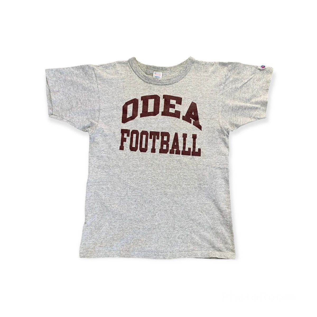 image of American College x Champion Vintage Champion Odea Footlball Tshirt in Grey, Men's (Size Large)