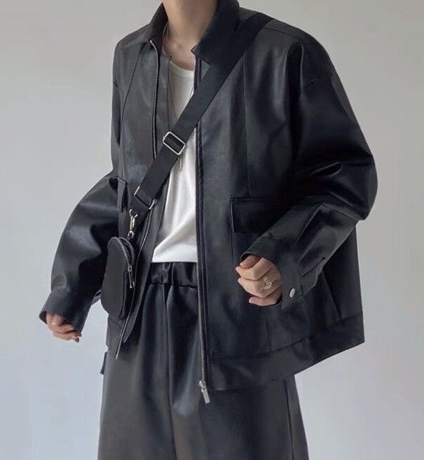 Japanese Brand × Vintage Korean fashion retro faux leather jacket Size US L / EU 52-54 / 3 - 2 Thumbnail