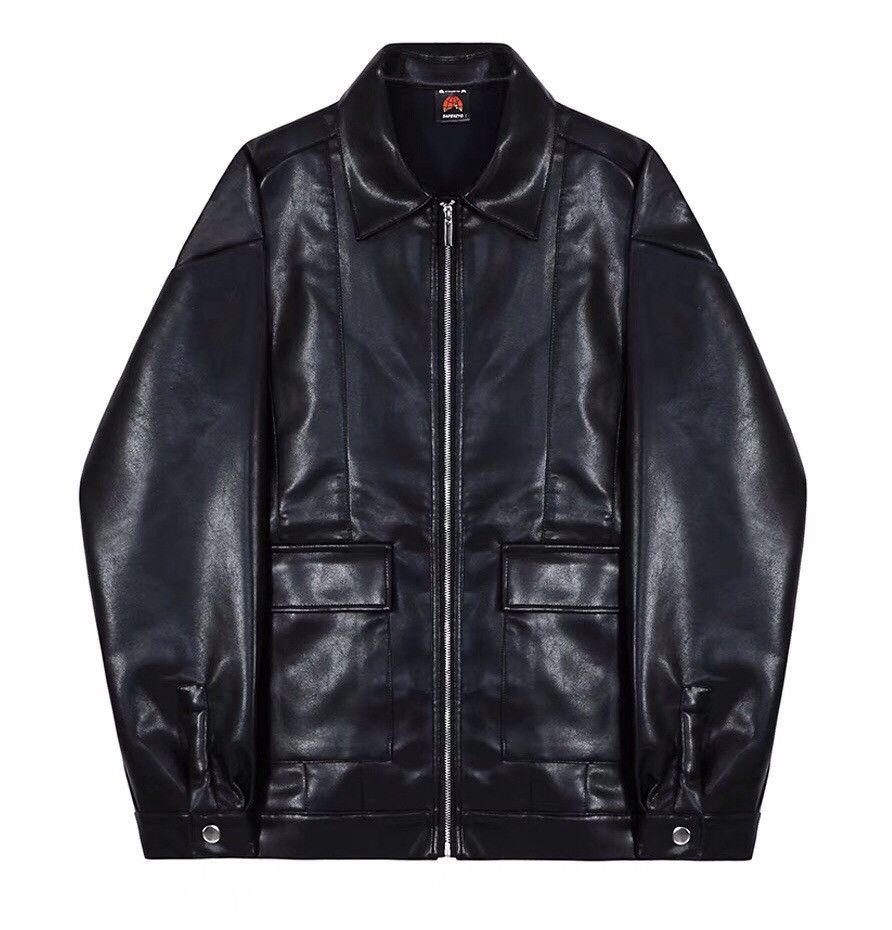 Japanese Brand × Vintage Korean fashion retro faux leather jacket Size US M / EU 48-50 / 2 - 9 Thumbnail